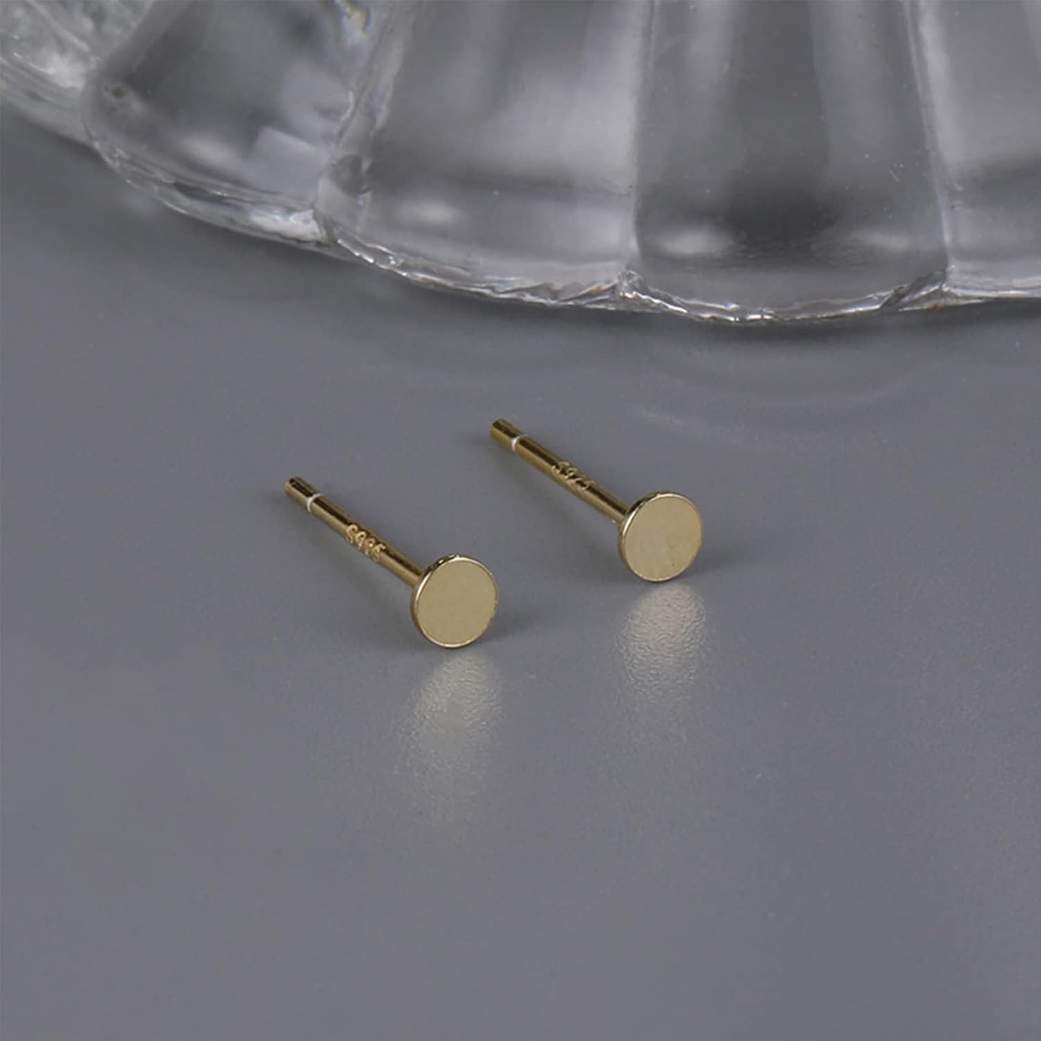 Detalle 2 de MASOP Sterling Silber Ohrring Set 3/4/5 mm – Rundstecker aus 925er Silber, Goldüberzug