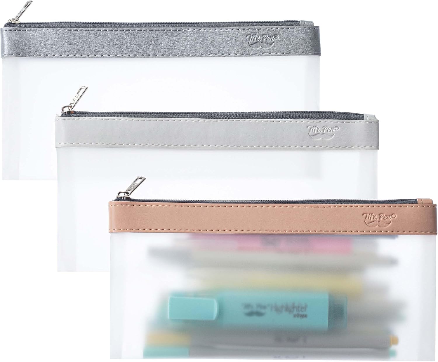Mr. Pen Clear Pencil Pouch, 8.50 x 4.25 in