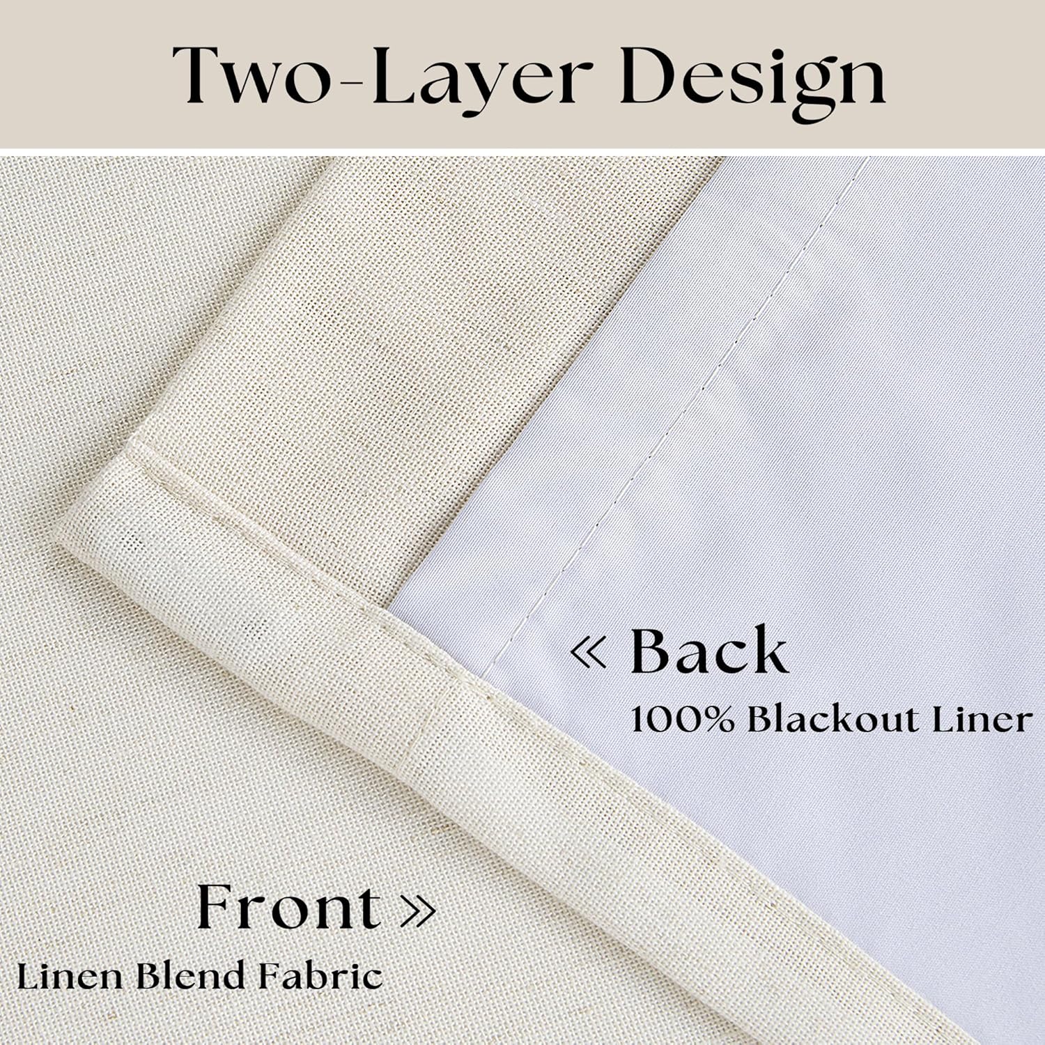 Thumbnail 2 de Natural Linen Blackout Curtain Panel with Pinch Pleat — 96" L x 60" W (One Panel)