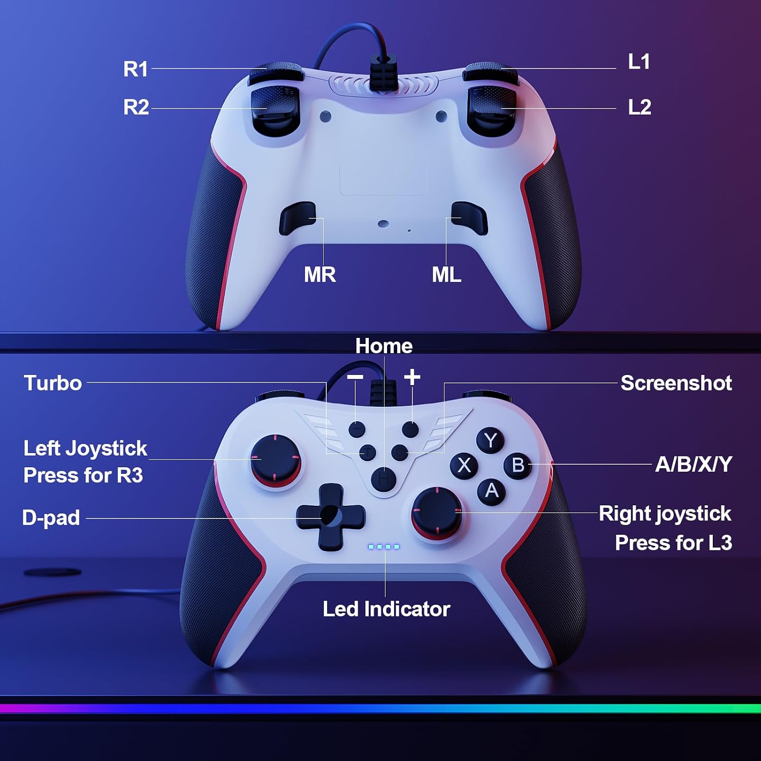 Thumbnail 6 de RivalPlay PC controller wired gaming 79-inch