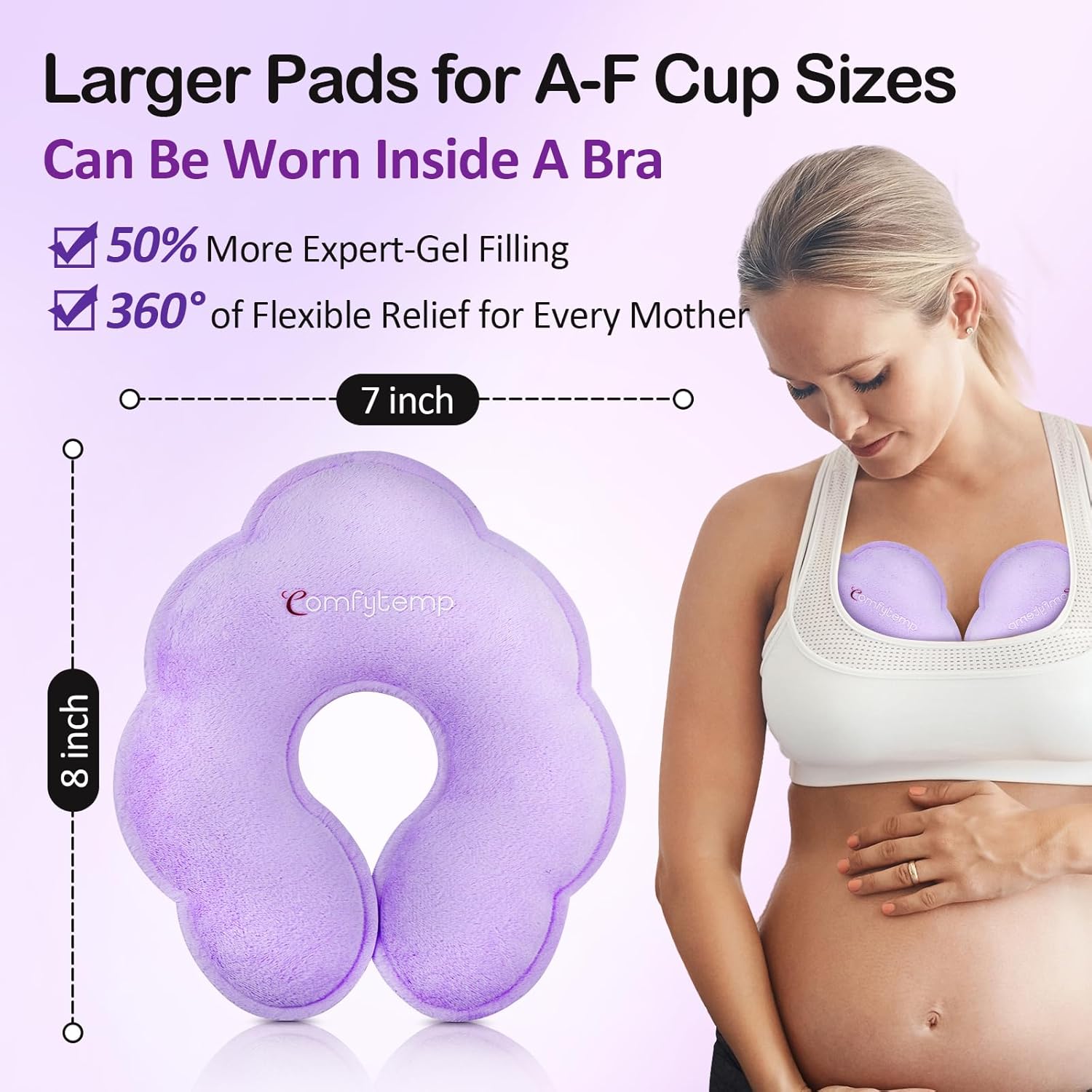 Thumbnail 5 de Comfytemp 4 Pack Breastfeeding Comfort Pads (hot & cold gel ice packs), reusable postpartum gel pads for nursing mothers