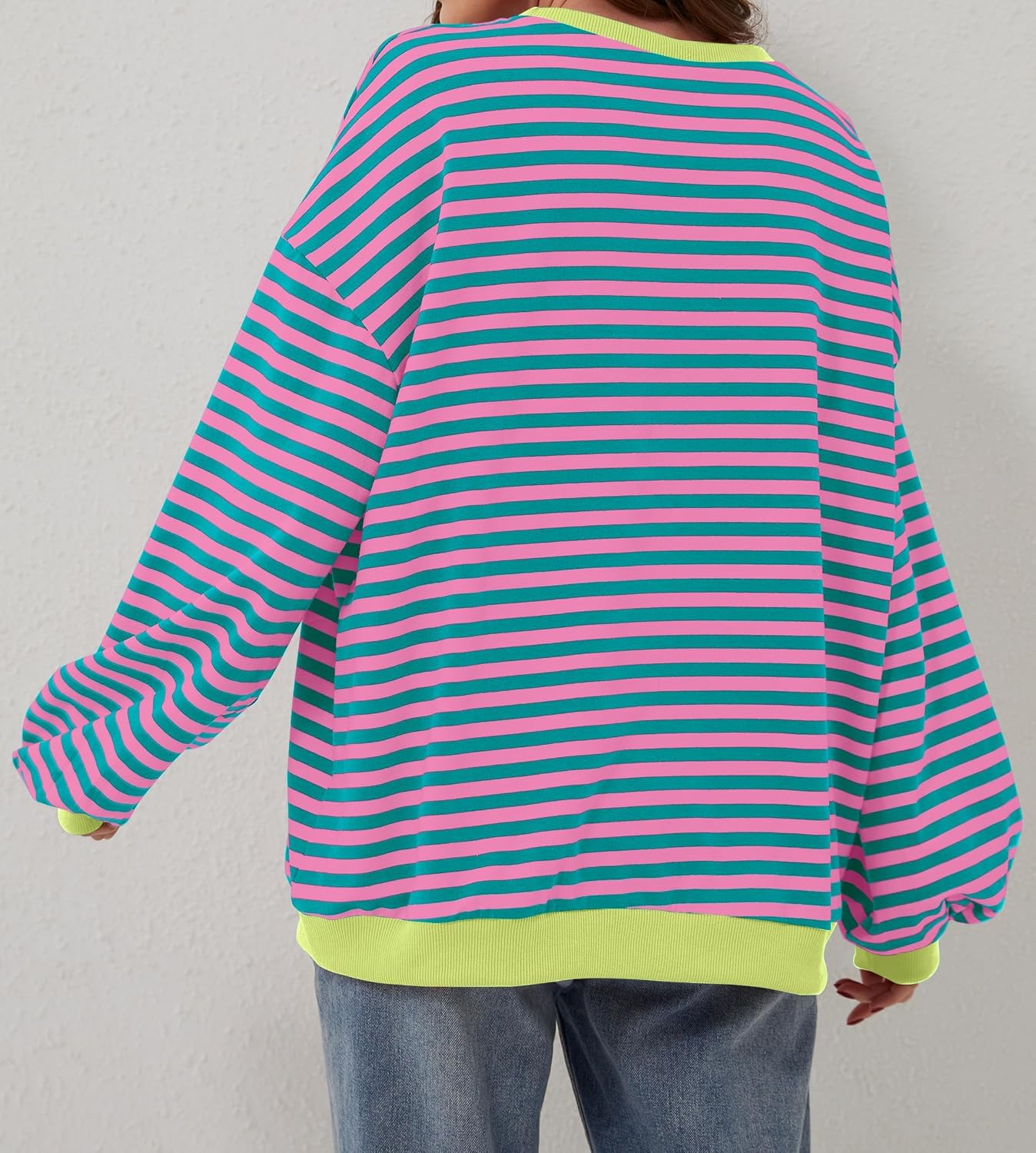 Thumbnail 4 de DUOEASE Oversize Streifen Pullover Damen