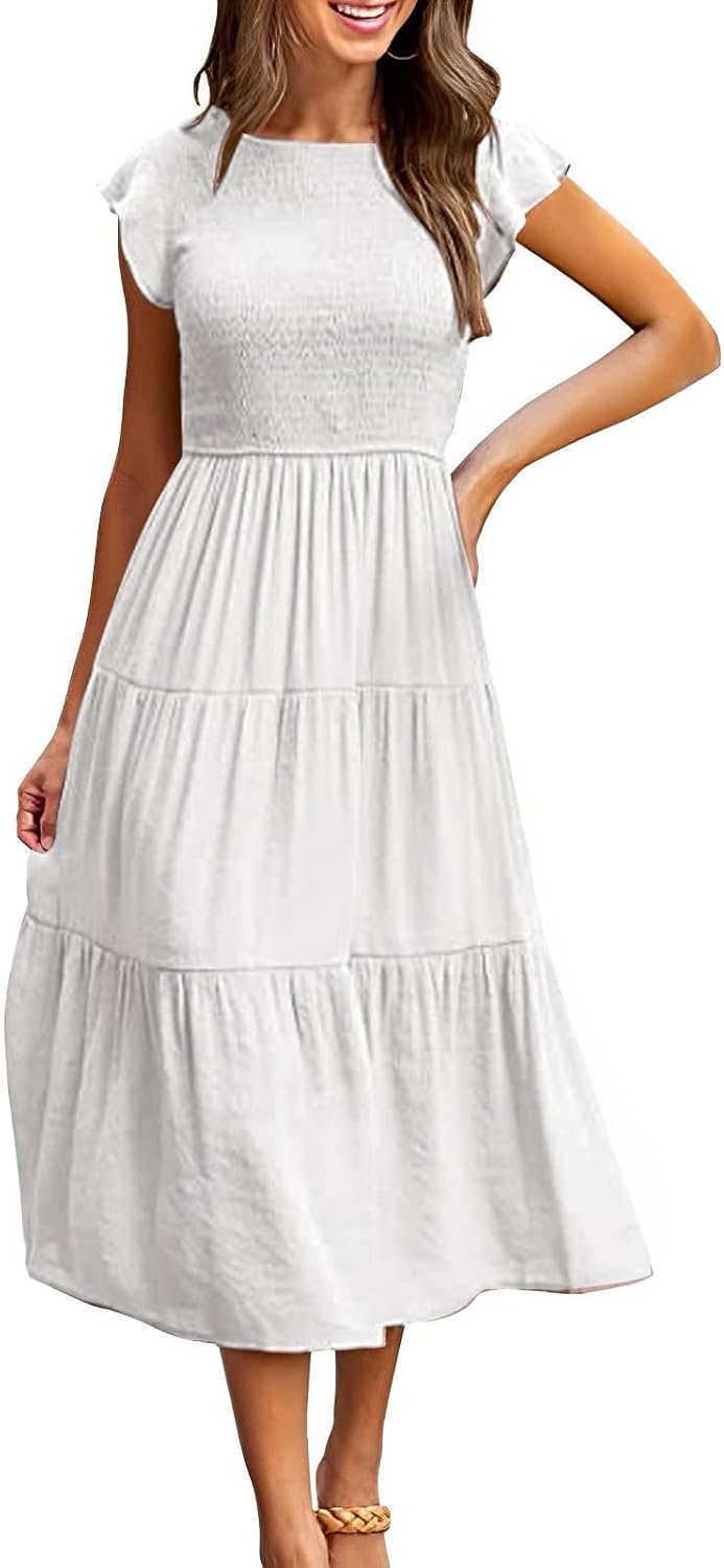 Detalle de CMTOP Sommerkleid Damen Maxikleid für Sommer