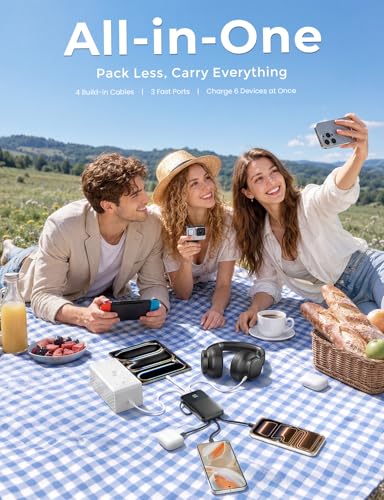 Thumbnail 3 de HELLEE Power Bank Fast Charging 27000mAh with Built-in 4 Cables