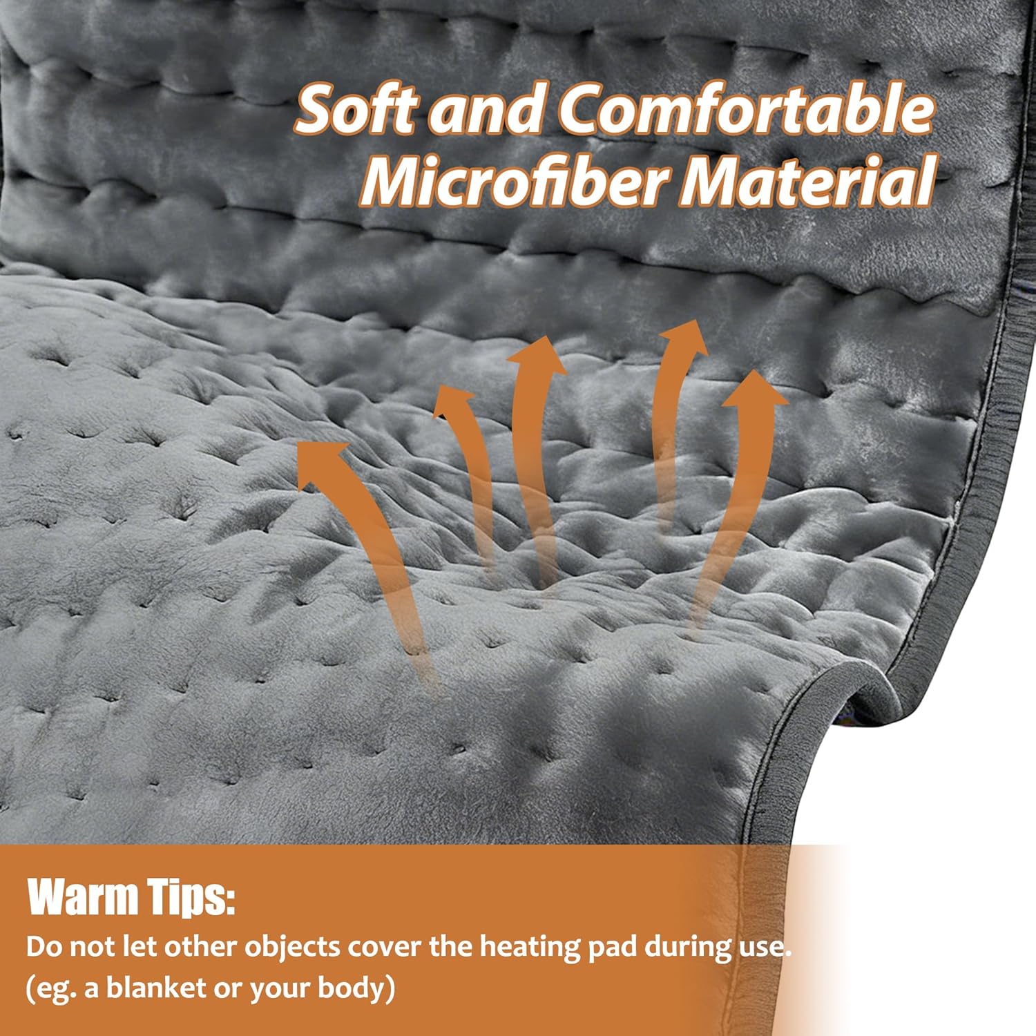Thumbnail 2 de Electric Heating Pad with 6 Heat Settings and Auto Shut Off (24" x 12") in Dark Gray
