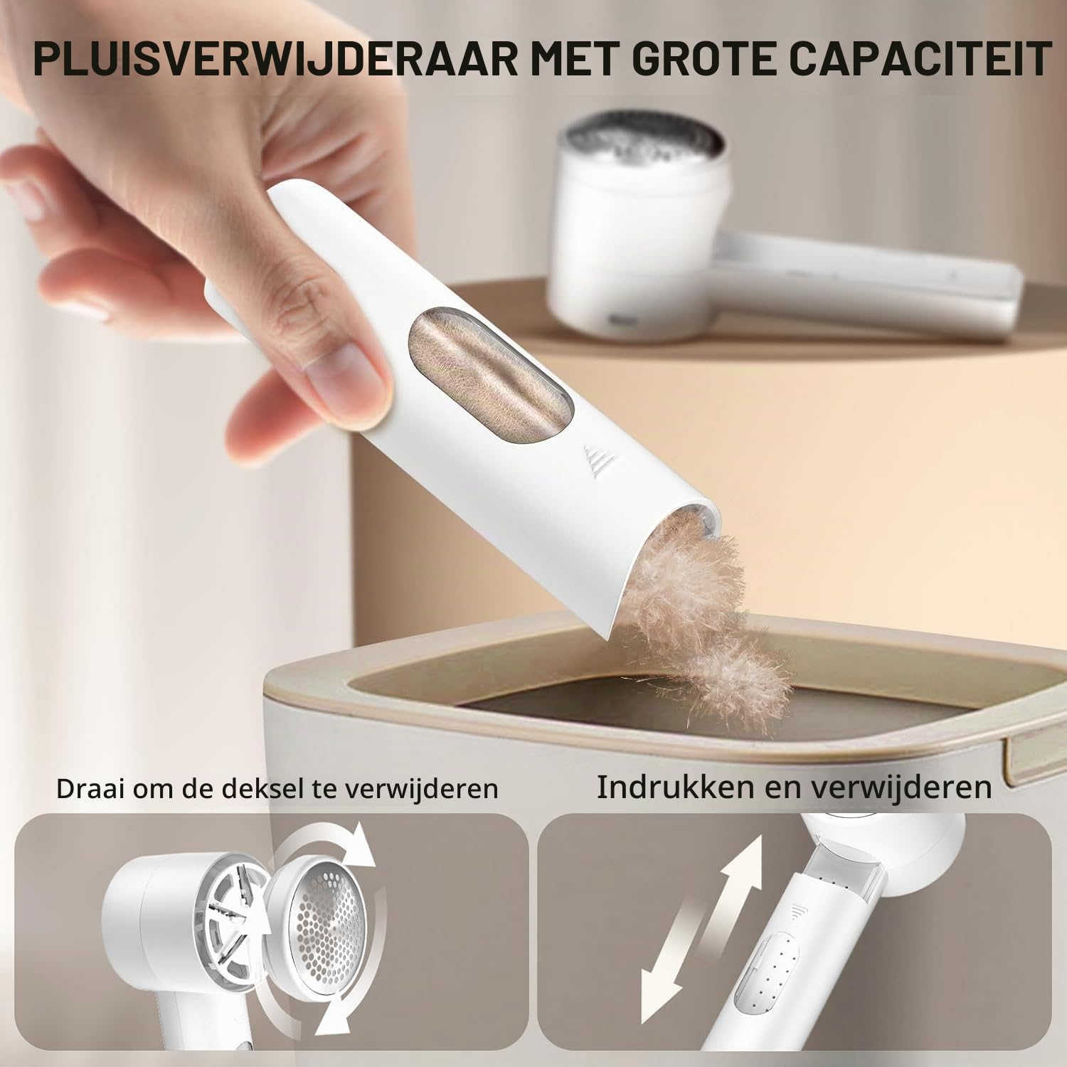 Thumbnail 6 de Peiyuu elektrisch pluisscheerapparaat met 6 messen, 3 snelheden en led-display