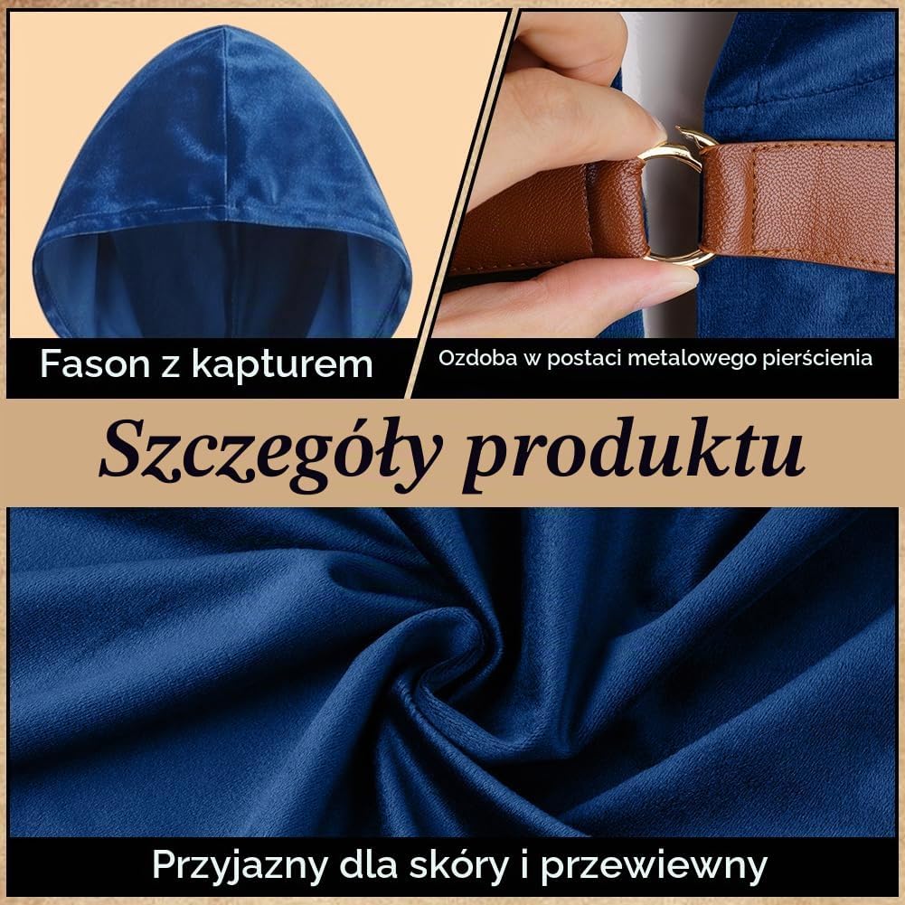Detalle de BSBUY 5158758 – peleryna średniowieczna z kapturem 100 cm i naszyjnikiem