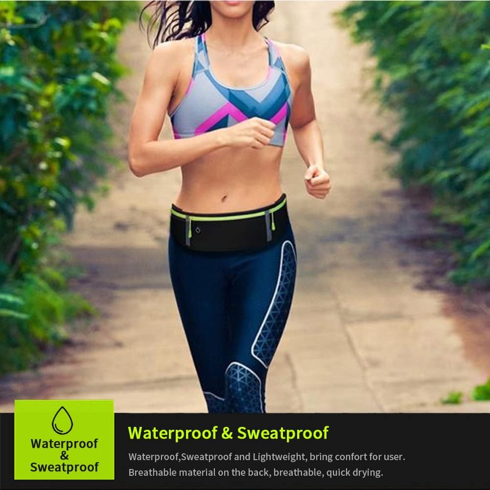 Detalle 2 de GORWRICH running belt waistpack with waterproof adjustable elastic strap and reflective strips