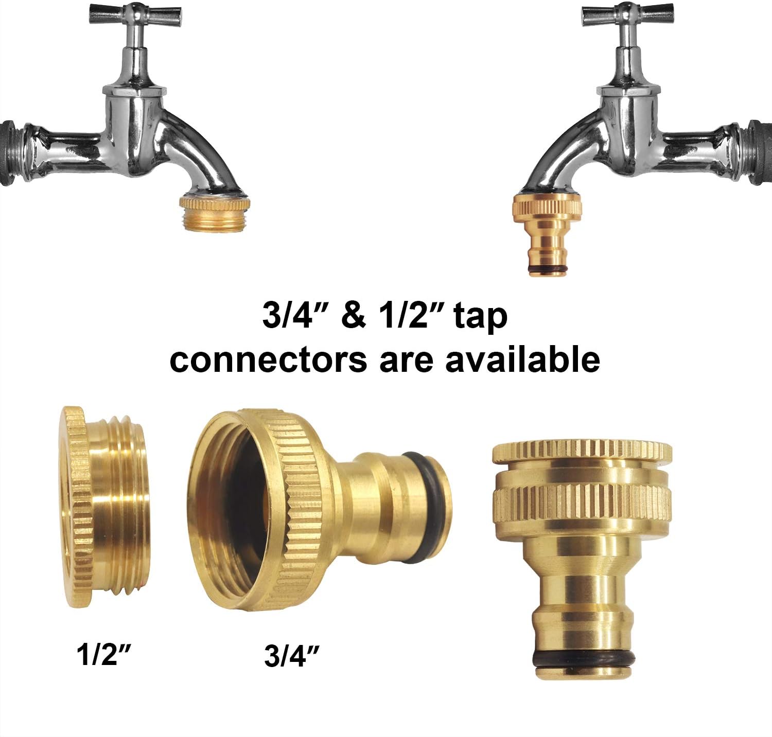 Detalle de Hydrogarden 2pc Brass Hose Connector Hose End Quick Connect (1/2in DN15)