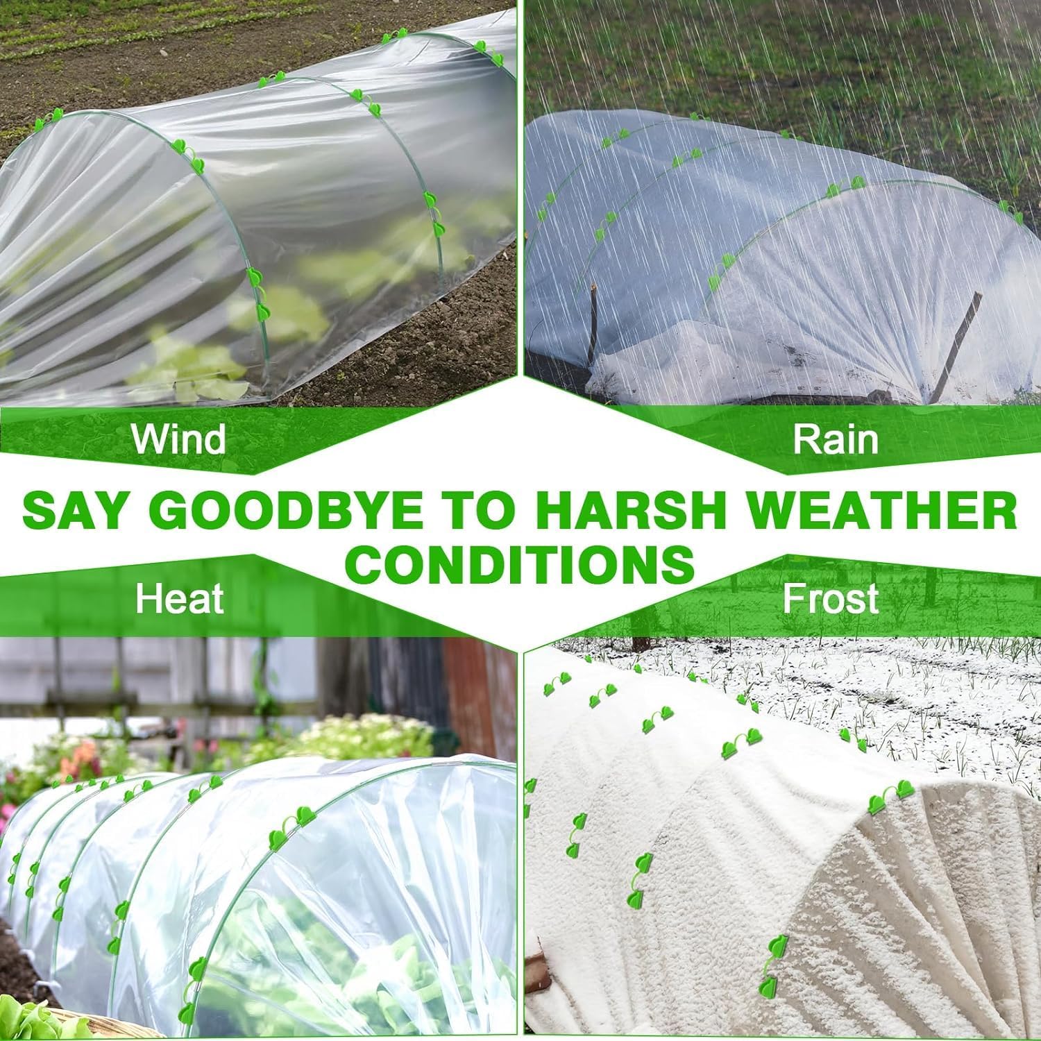 Thumbnail 2 de 36pcs Garden Hoops for Raised Beds: Flexible Fiberglass Tunnel Kit with Clips