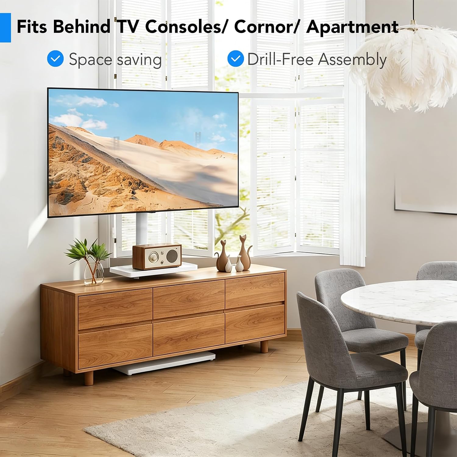 Thumbnail 6 de AX WABER vrijstaand tv-meubel voor 26–55 inch, verstelbaar en draaibaar