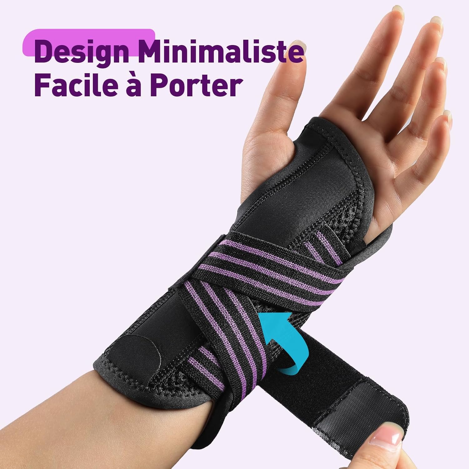 Thumbnail 6 de Attelle de poignet AGPTEK droite avec 2 plaques en aluminium (L/XL) pour canal carpien, tendinite et nuit