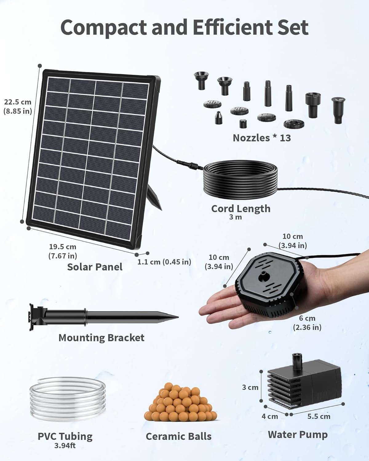 Thumbnail 4 de POPOSOAP Solar Water Fountain with Filter (6.5W) for small ponds, bird baths & fish tanks