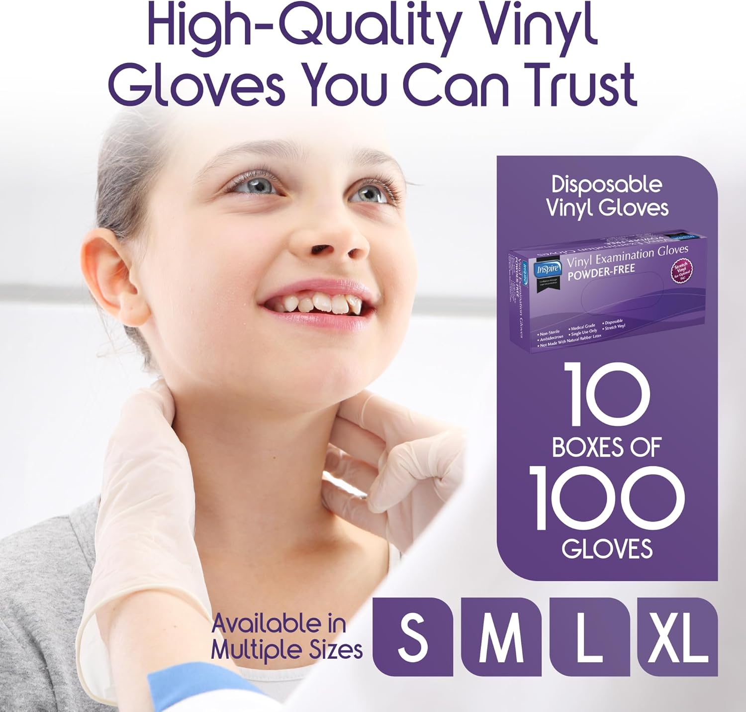 Thumbnail 1 de Inspire Stretch Vinyl Exam Gloves 1000 count