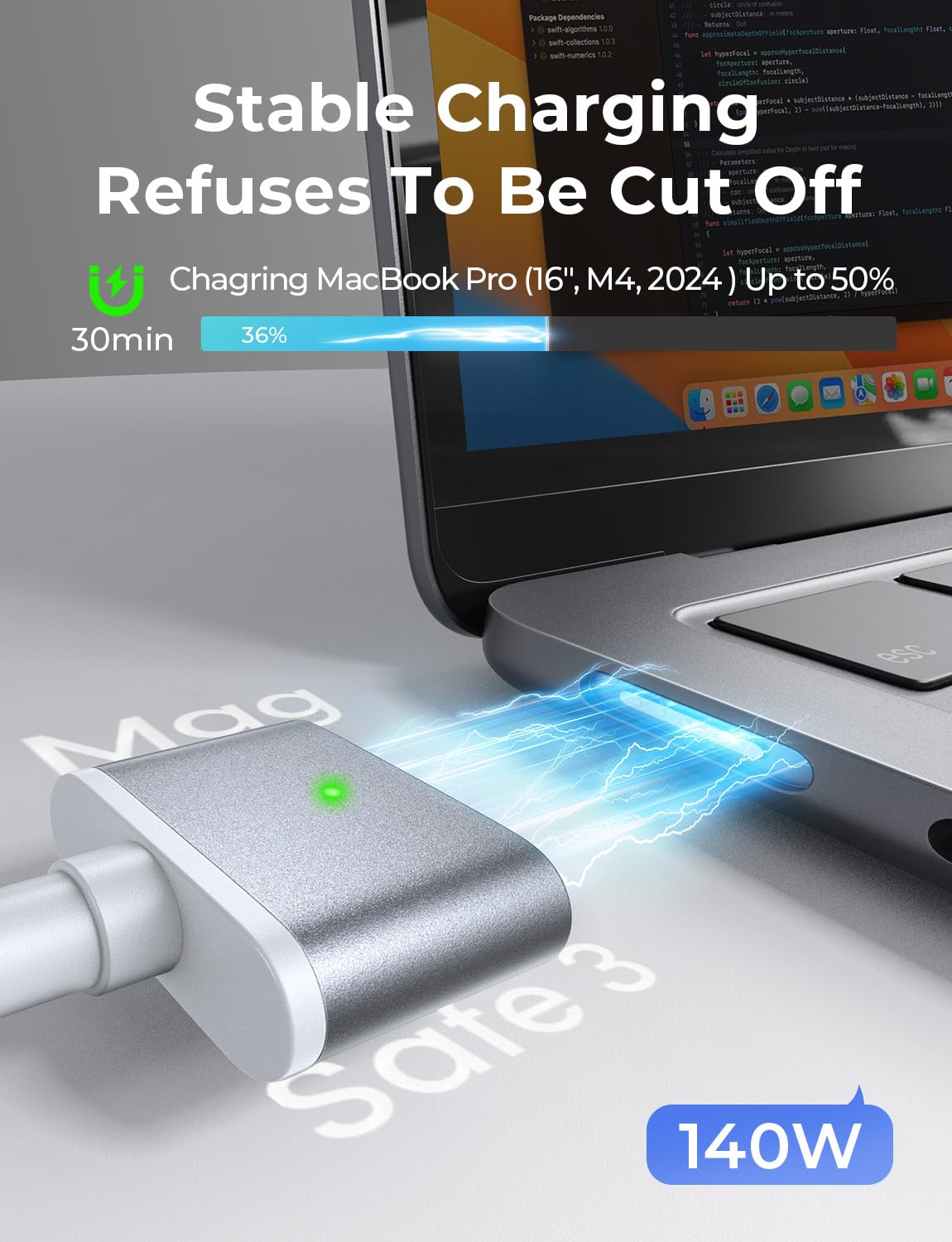 Thumbnail 4 de LISEN USB-C to Magnetic 3 Cable 6.6FT for MacBook Charger