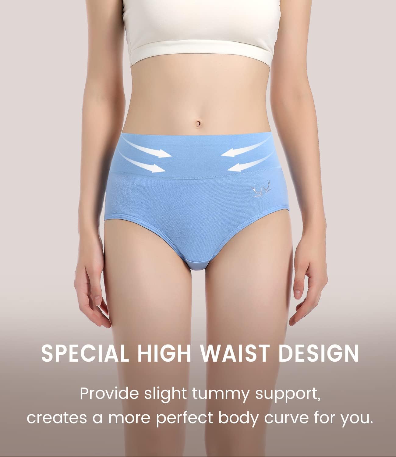 Thumbnail 6 de TANSTC Mutande Slip Donna Cotone Vita Alta – Pacco da 5, comfort quotidiano con vita alta