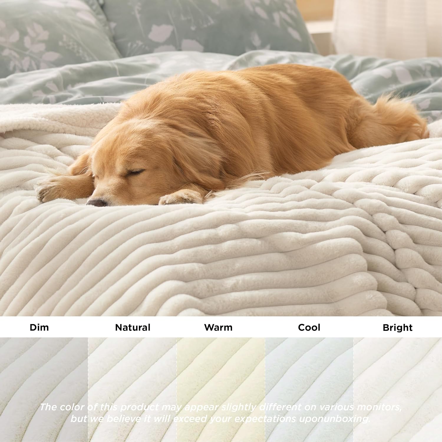 Thumbnail 4 de Bedsure CA000008W0L ComfyFleece® Dog Blanket, 40 x 50 in, Cream, Waterproof