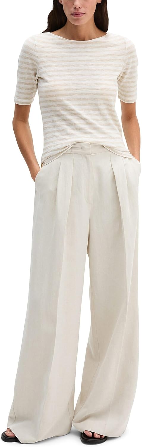 Detalle de Marc O'Polo Damen 603219651333 T-Shirt – Klar, schlicht und alltagstauglich