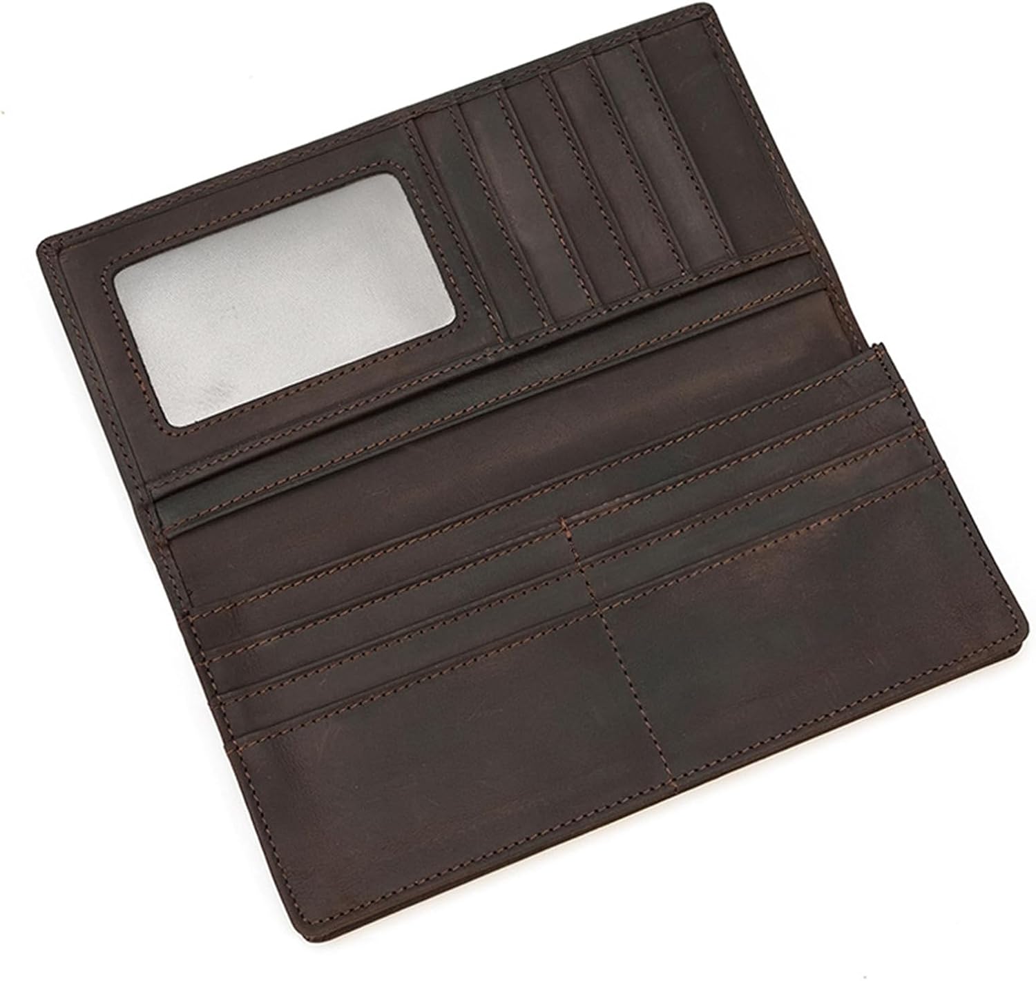 Detalle de LUUFAN men's leather long wallet with 11 card slots