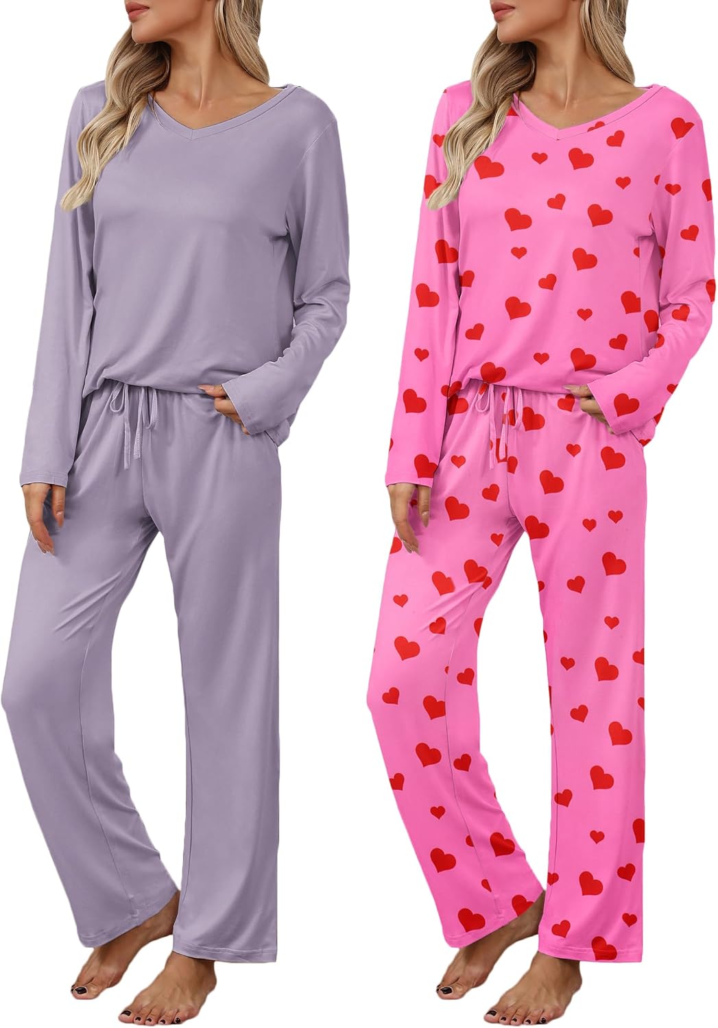 Detalle 2 de Ekouaer Women's Pajama Sets, 2-Pack