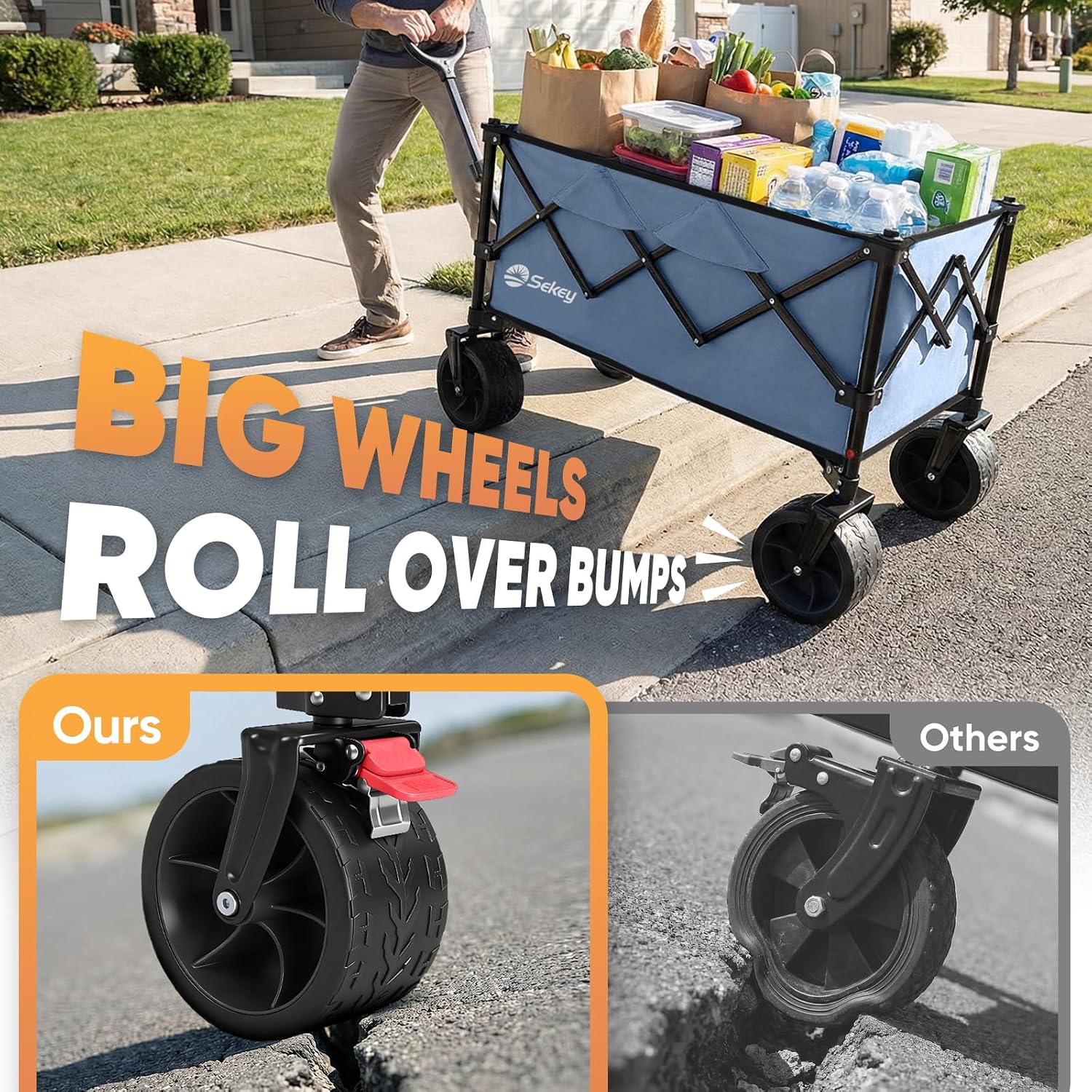Detalle 2 de Sekey FW244 250L Beach Wagon, 400 lb Capacity, All-Terrain Wheels