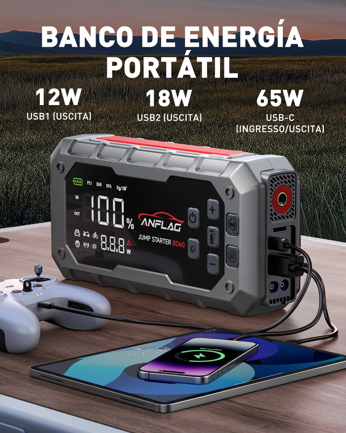 Thumbnail 5 de ANFLAG 8000A Arrancador 26800mAh 160PSI