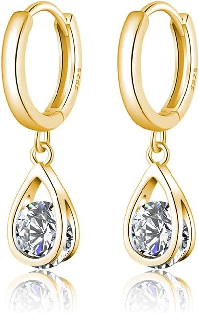 Thumbnail 6 de SLUYNZ Sterling Silber CZ Creolen mit Teardrop-Design (925 Sterling Silber, hypoallergen)