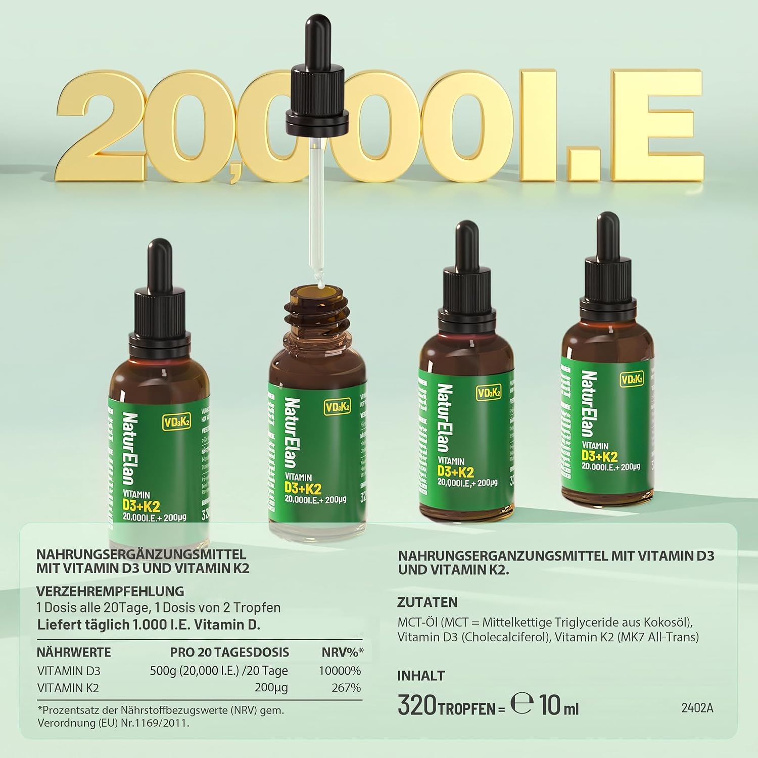 Thumbnail 5 de Vitamin D3 K2 Tropfen 20.000 I.E. đ
