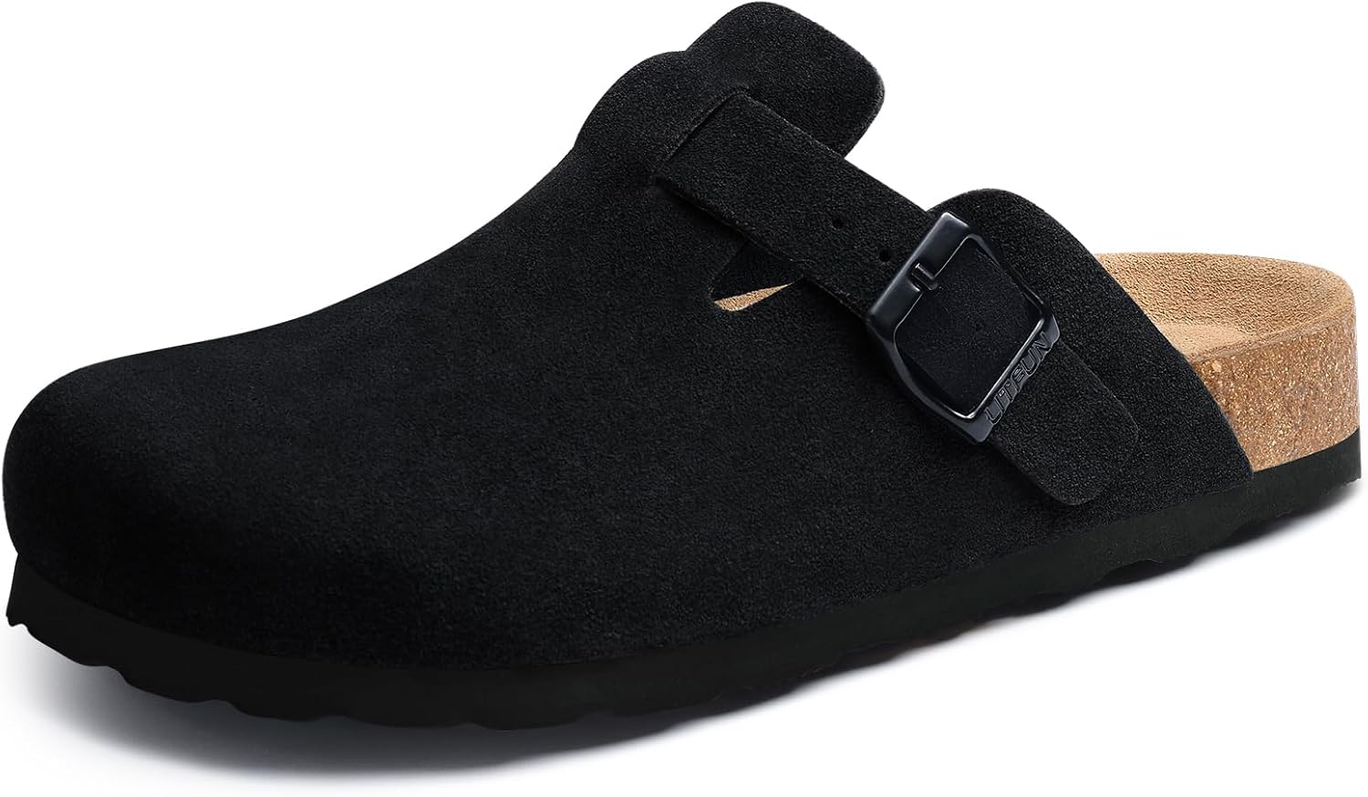 Detalle de Litfun Wildleder Clogs für Damen mit weichem Fußbett und Arch Support (Slip-on Mules)
