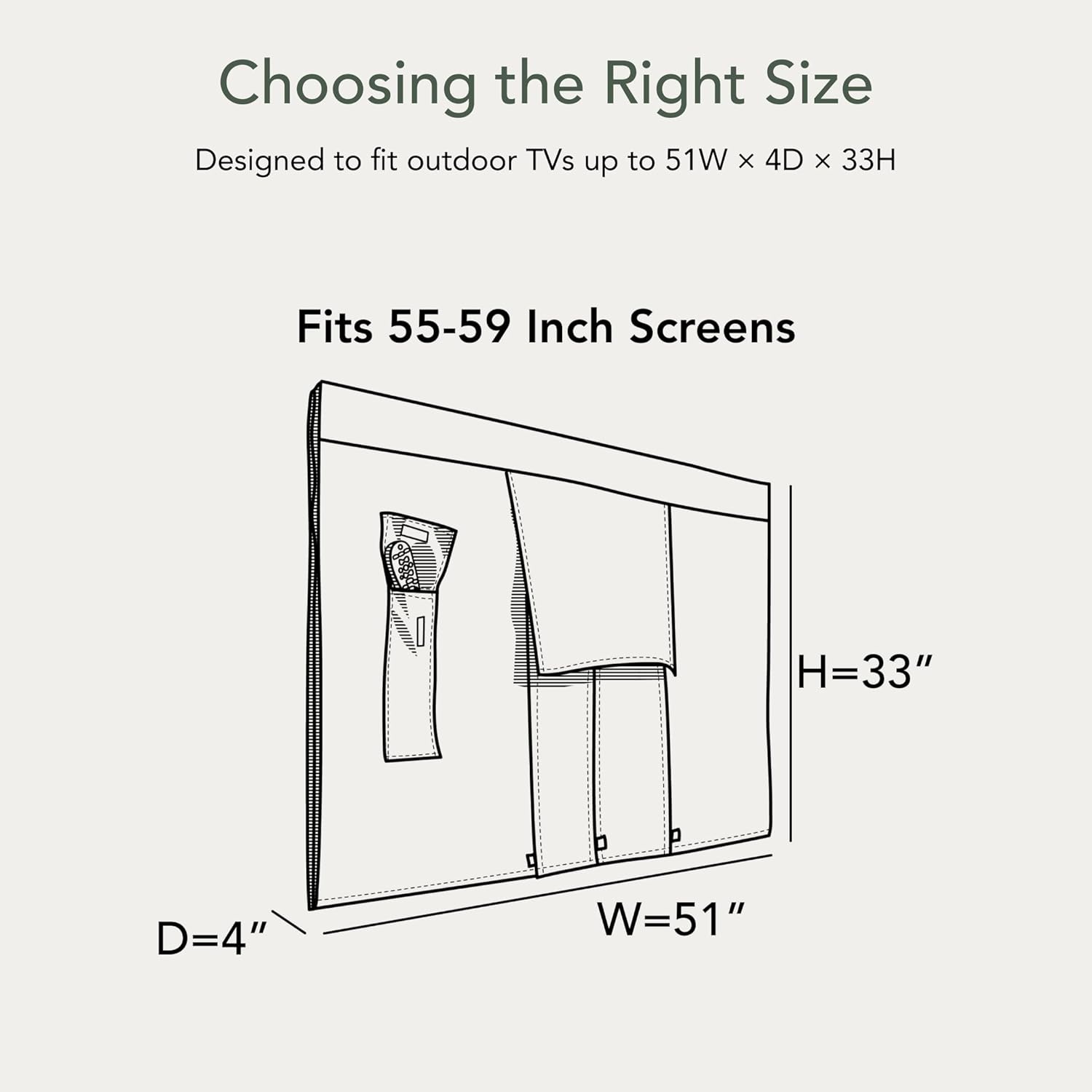 Thumbnail 2 de Covermates Outdoor Full TV Cover for 55–59-Inch Sets: All-Weather, Water-Resistant Protection
