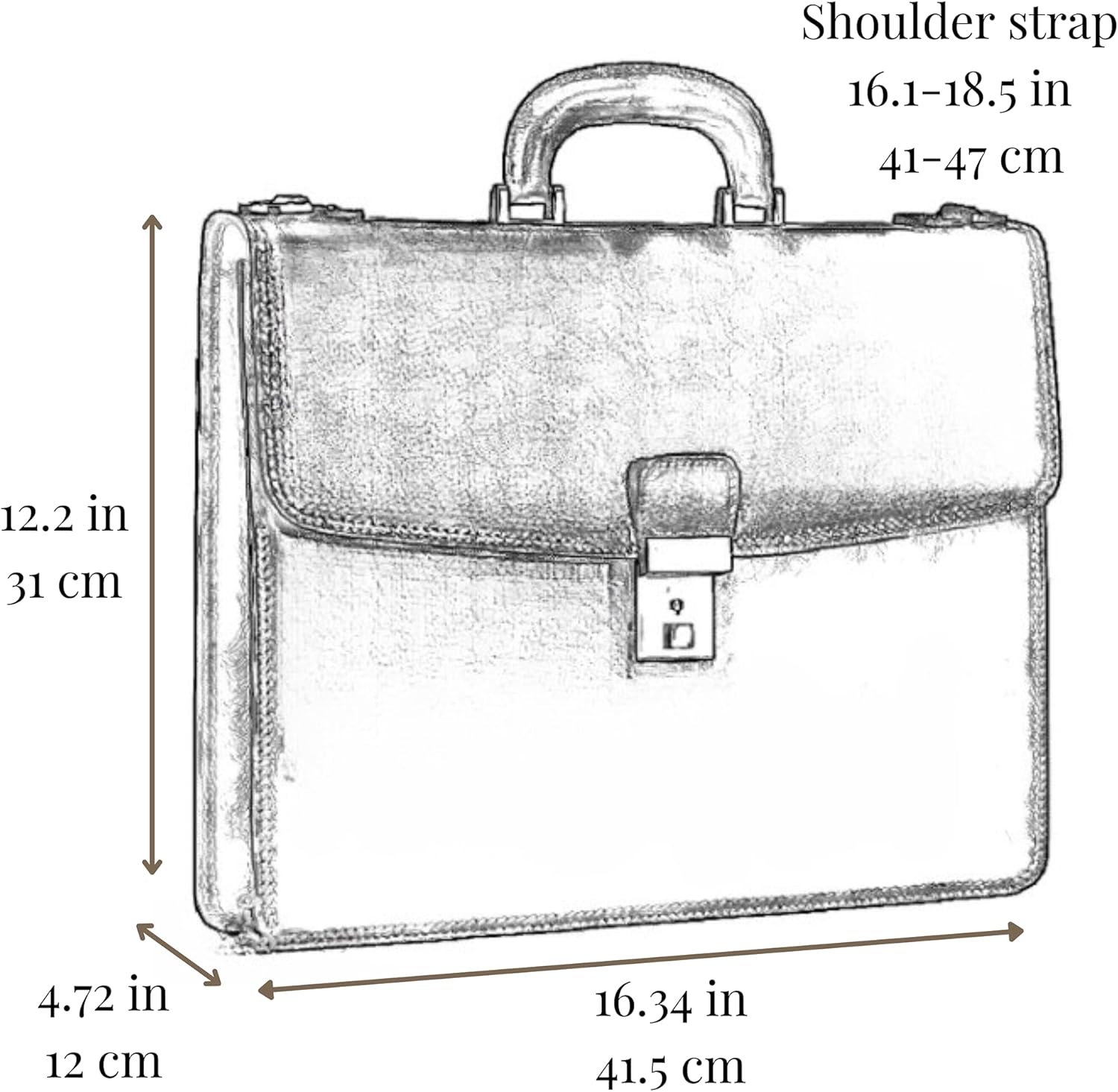 Thumbnail 6 de Time Resistance Full-Grain Leather Briefcase – Handmade Attache Case for Laptop