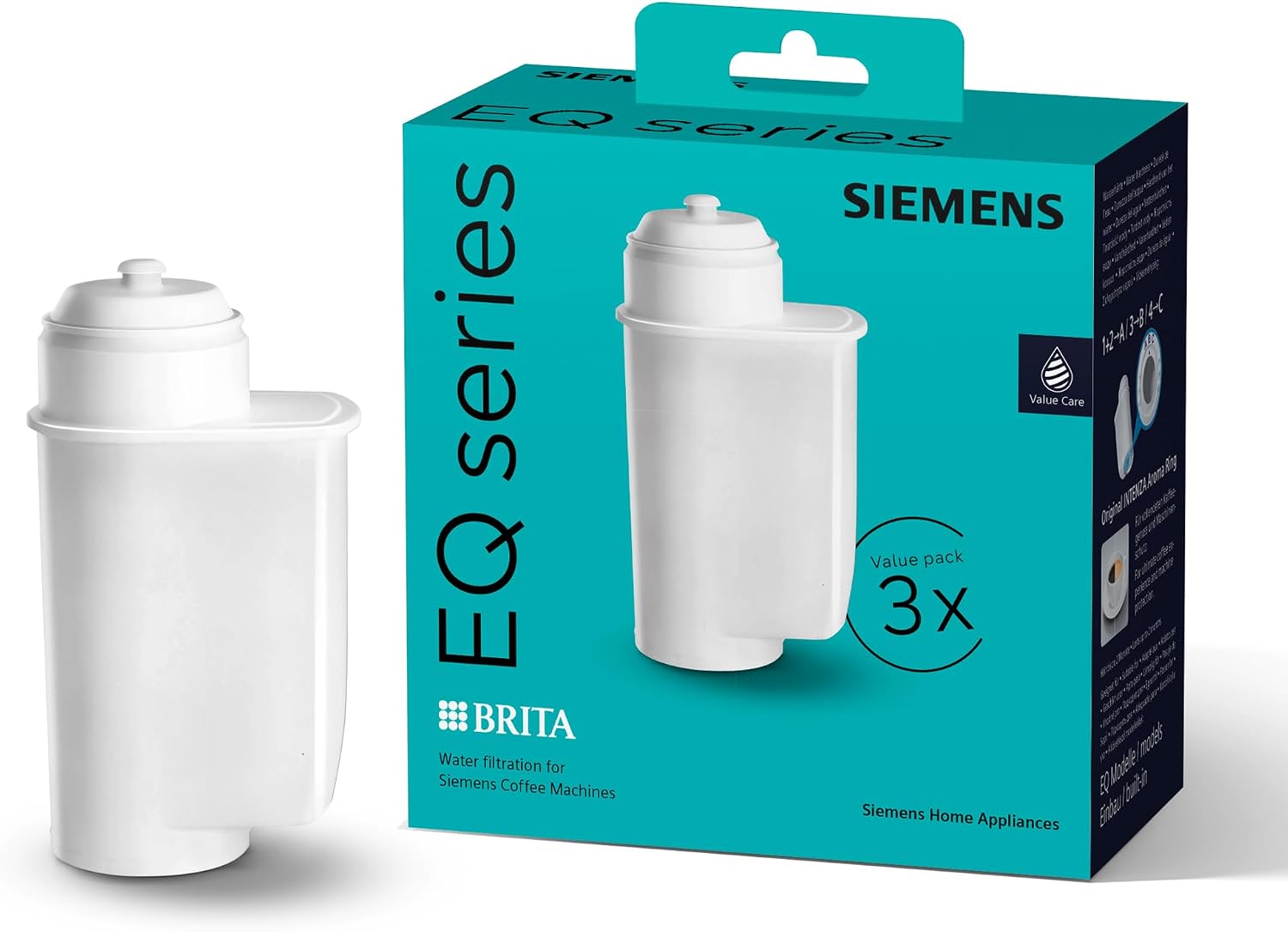 Detalle de Siemens Original BRITA INTENZA Wasserfilter TZ70033A – 3er Pack für Siemens Kaffeevollautomaten