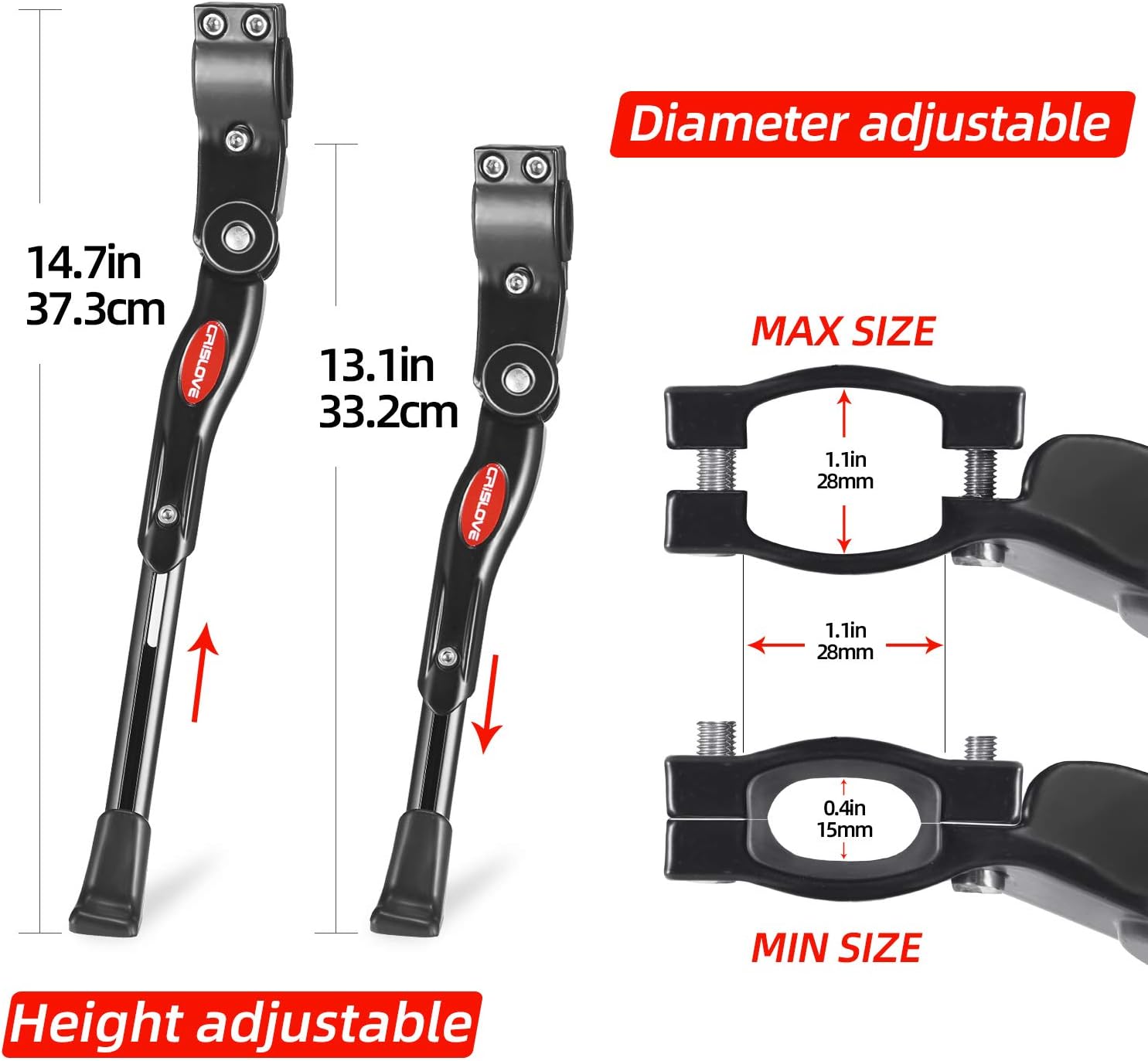 Detalle de Crislove bike kickstand for 24-28 inch wheels
