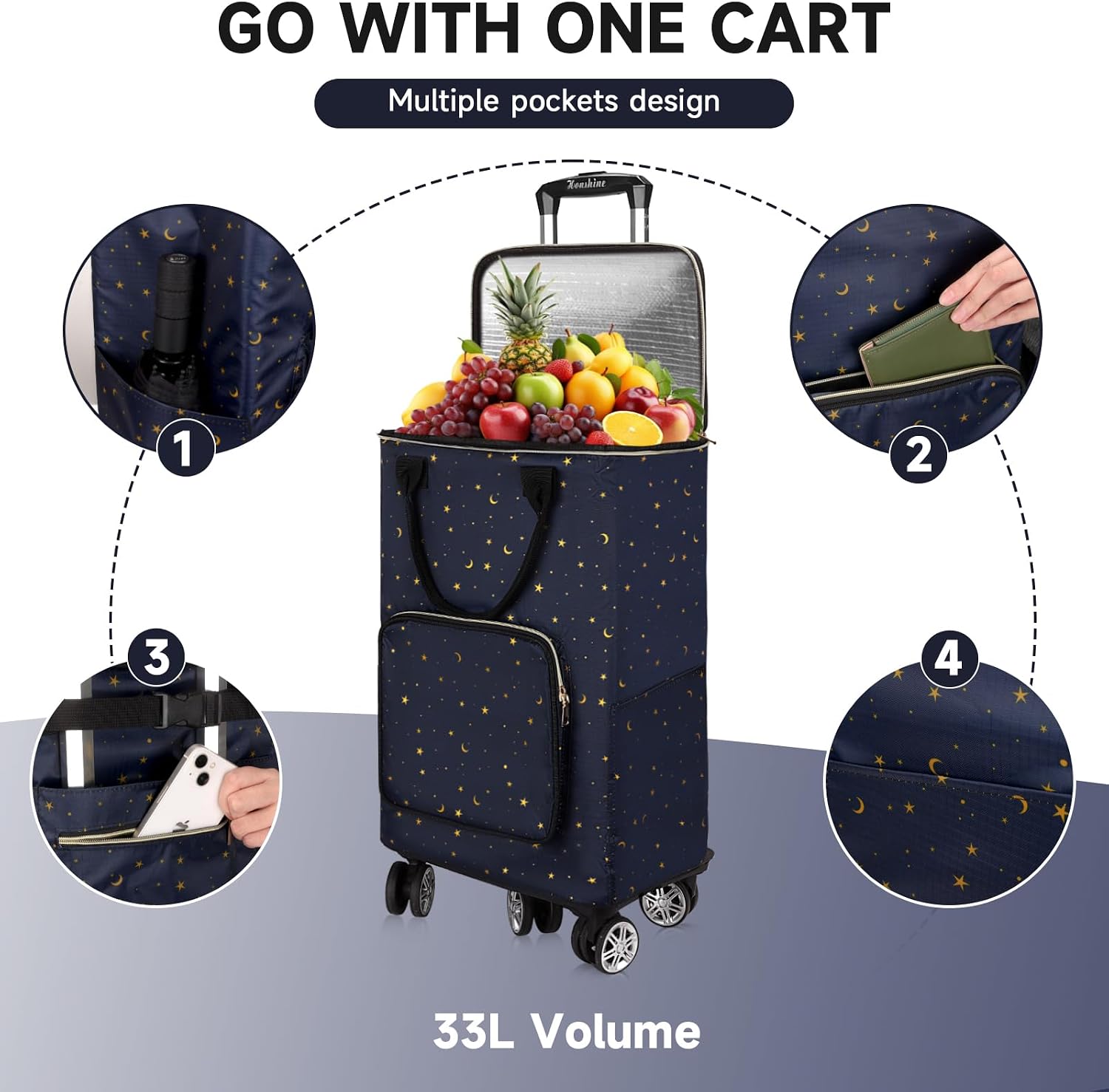 Detalle 1 de TAMACART Shopping Cart with 5 Swivel Wheels