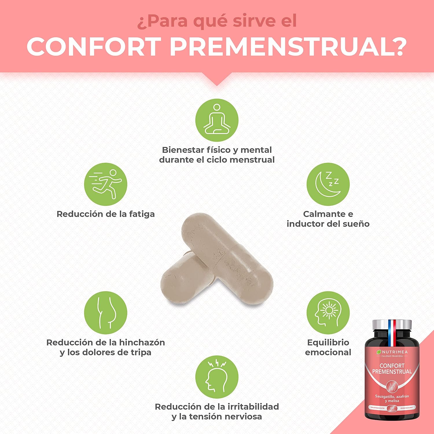 Detalle de Confort Premenstrual Nutrimea 60 cápsulas