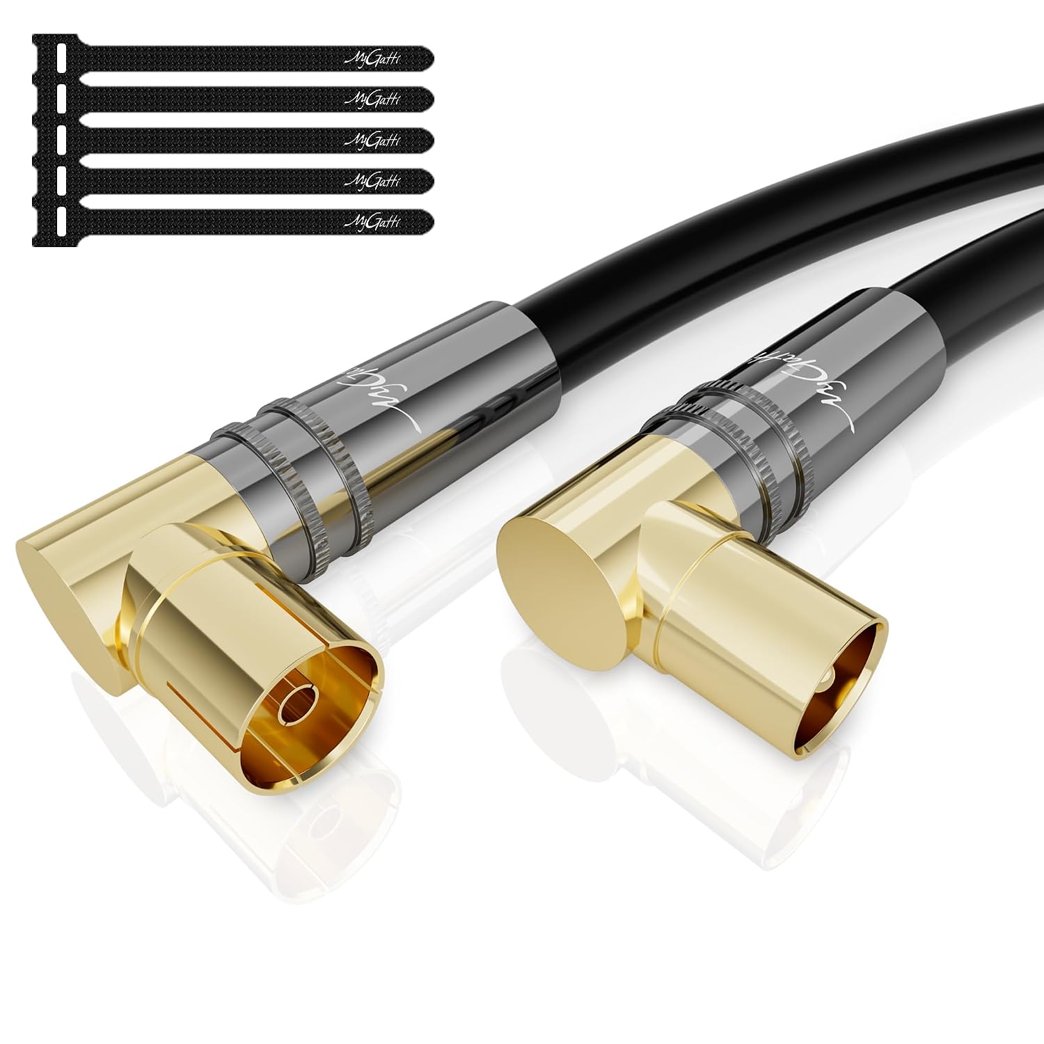 Thumbnail 6 de Mygatti 3M RG6 4K Antennenkabel (90°/gerade) für DVB-T/DVB-C, 75 Ohm, vergoldete IEC-Stecker