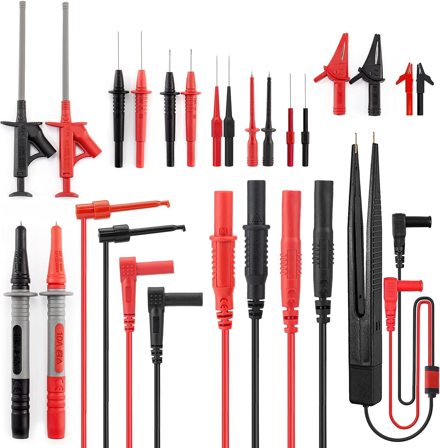 Detalle de KAIWEETS KET05 kit cavi di misura e puntali sostituibili per multimetro 23 in 1