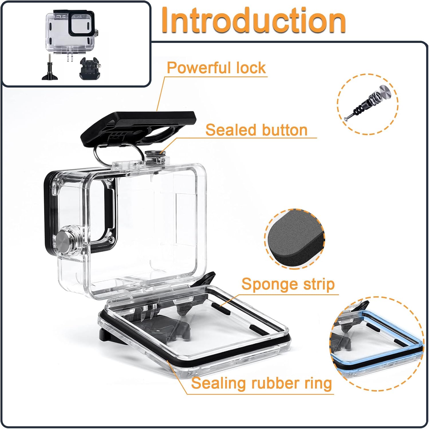 Thumbnail 4 de HoneTeek Underwater Housing 40M for GoPro Hero