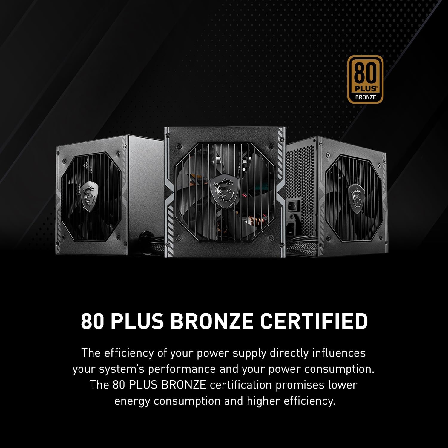Detalle de MSI MAG A650BN – Alimentation ATX 650W, Bronze (80 Plus Bronze)