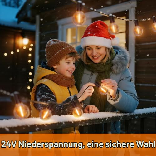 Thumbnail 6 de Hoteril LED-Lichterkette Außen 30 m, 8 Leuchtmodi – wetterfest mit 24-Volt Sicherheit