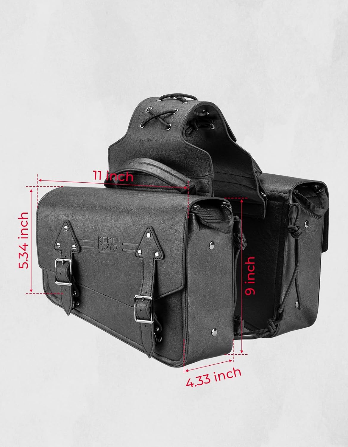 Thumbnail 4 de KEMIMOTO Leather Saddlebags (12L) for Sportster/Softail Cruisers