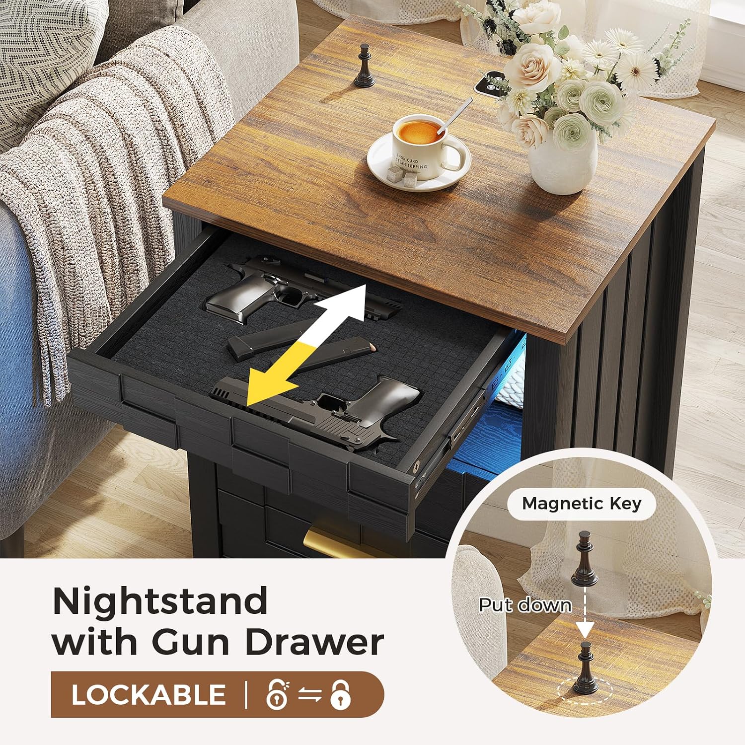 Detalle 2 de Dystler 3-Drawer Nightstand