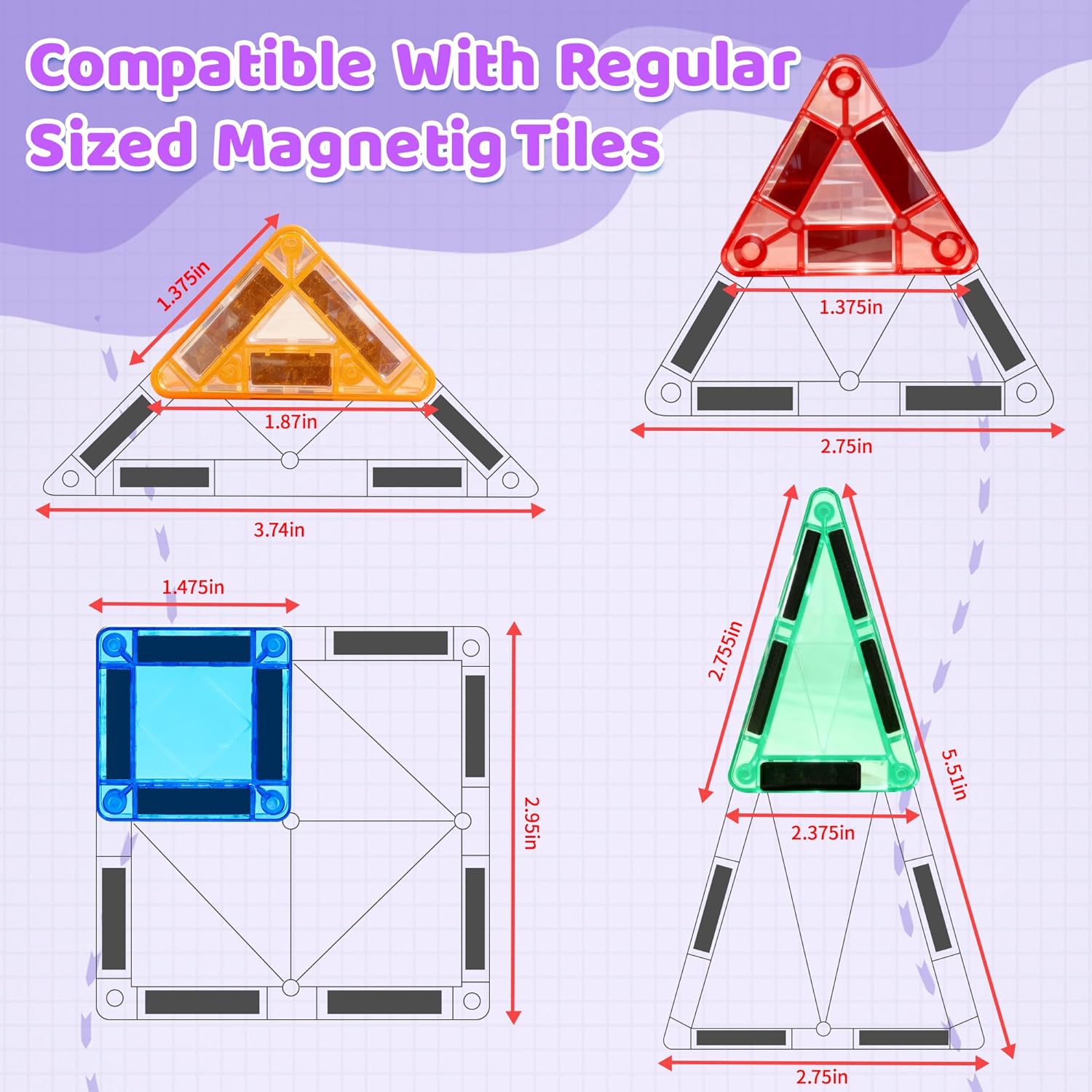 Thumbnail 5 de Mini Magnetic Tiles for Travel 34pc STEM Toy