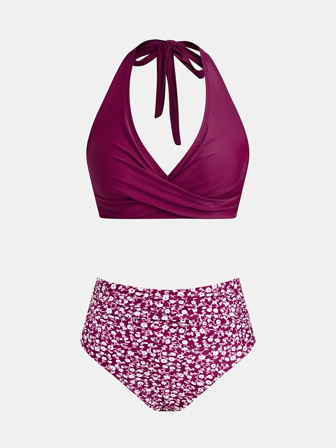Thumbnail 5 de Ensemble maillot de bain deux pièces CUPSHE pour femme – haut dos nu croisé et bas taille haute texturé
