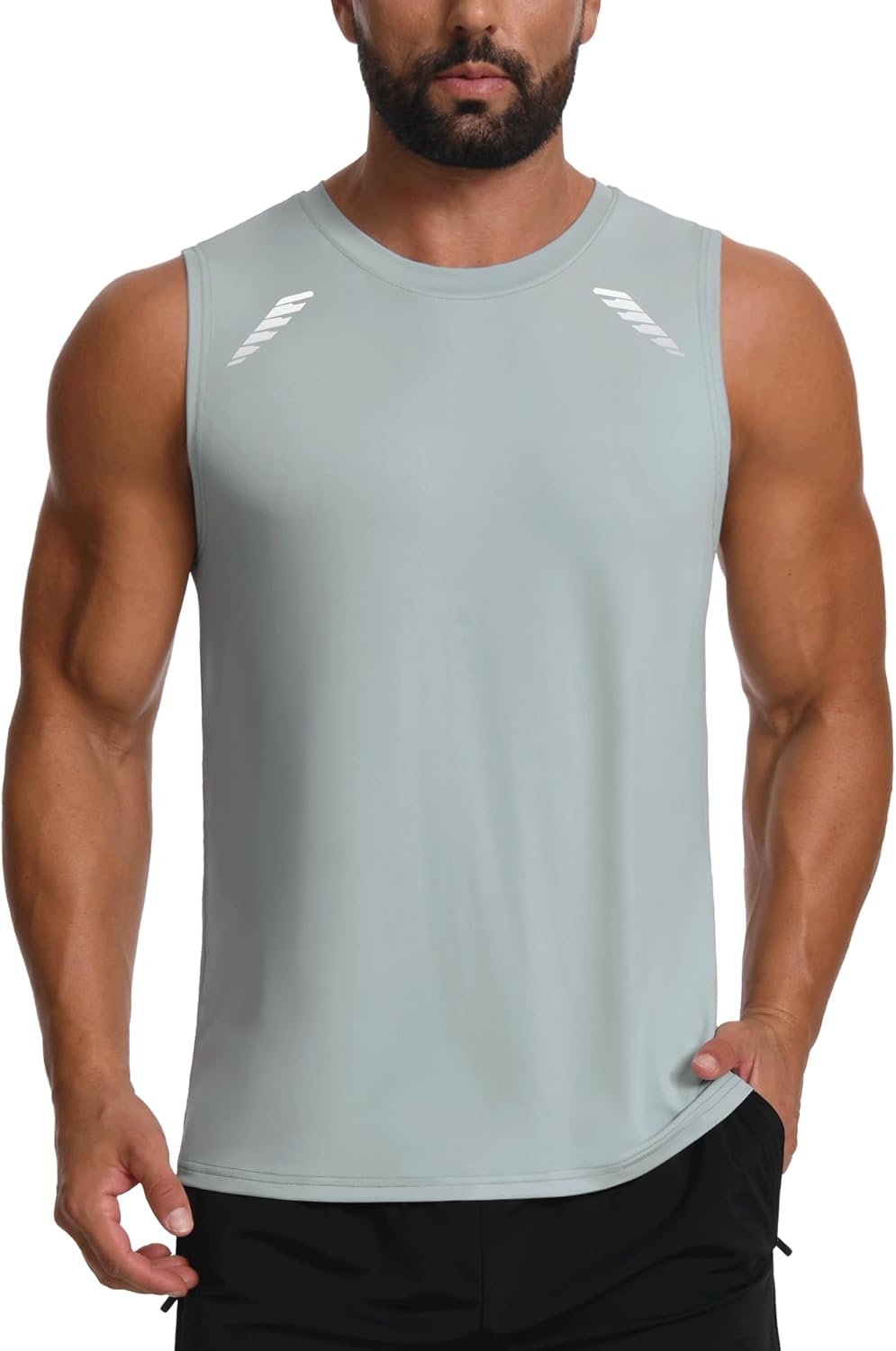 Thumbnail 6 de Men’s UPF 50+ Sun Protection Mesh Back Gym Tank Top with Reflective Strip