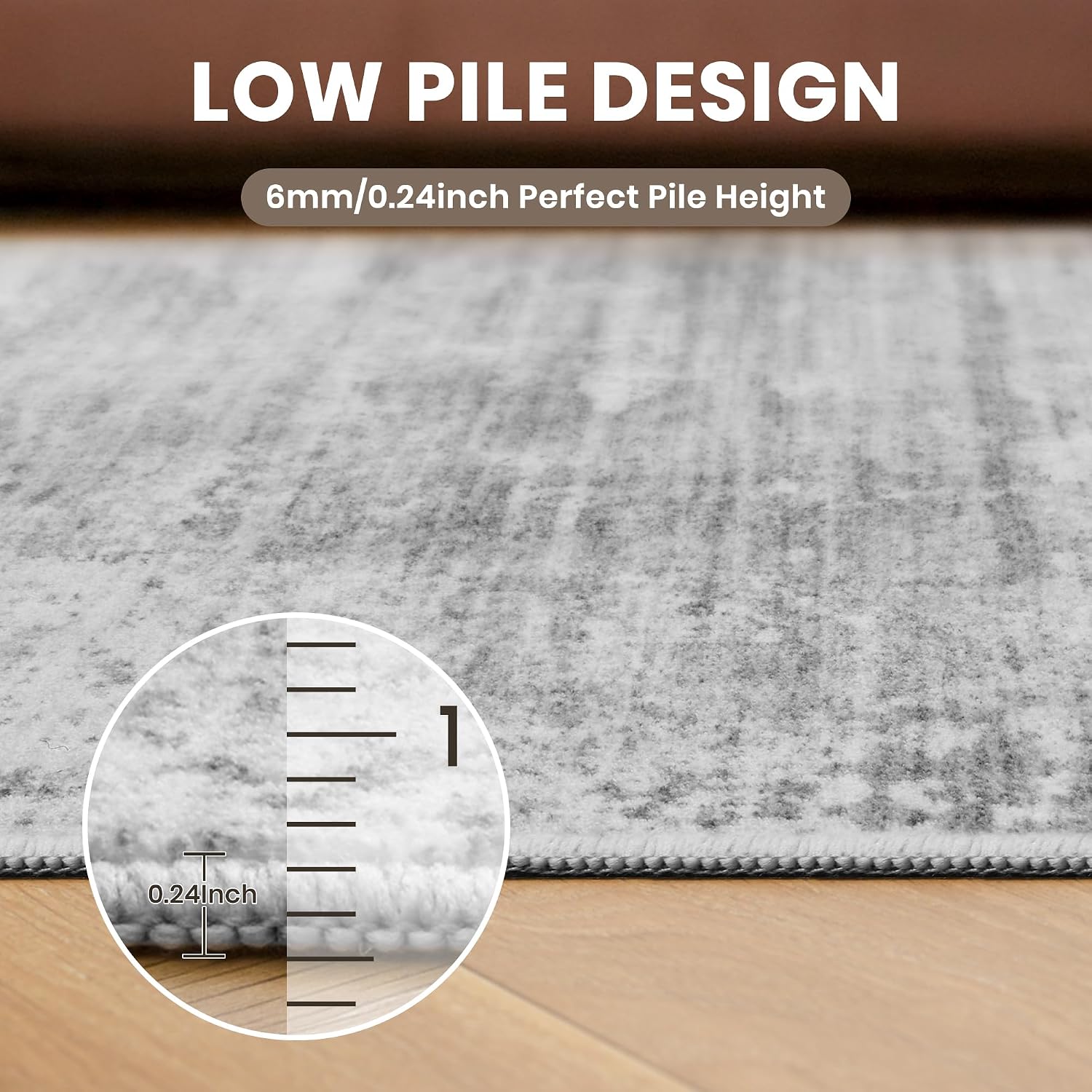 Thumbnail 6 de zesthome 8' x 10' Abstract Area Rug, Washable Polyester with Non-Slip Backing