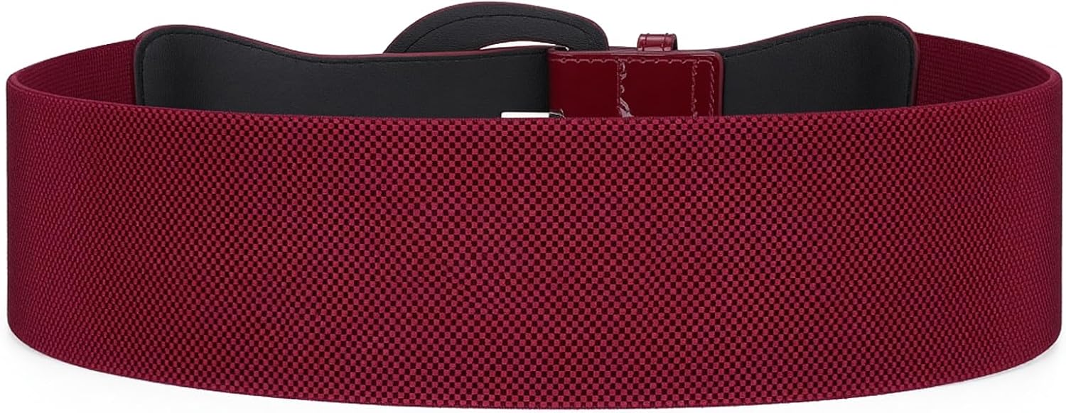 Detalle de JASGOOD Women's Wide Elastic Belt, Patent Leather