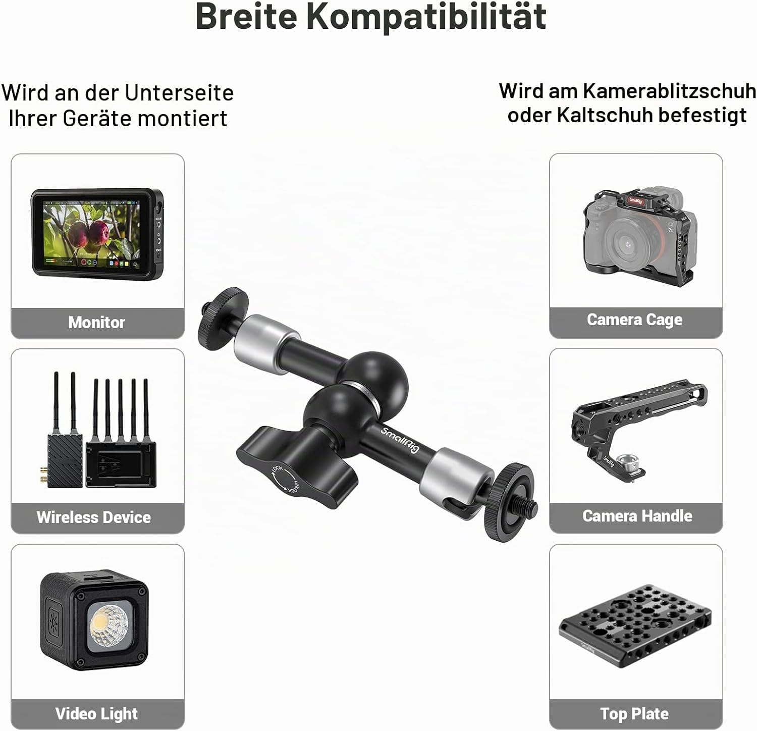 Detalle 2 de SMALLRIG Magic Arm 5,5 Zoll Monitorhalterung