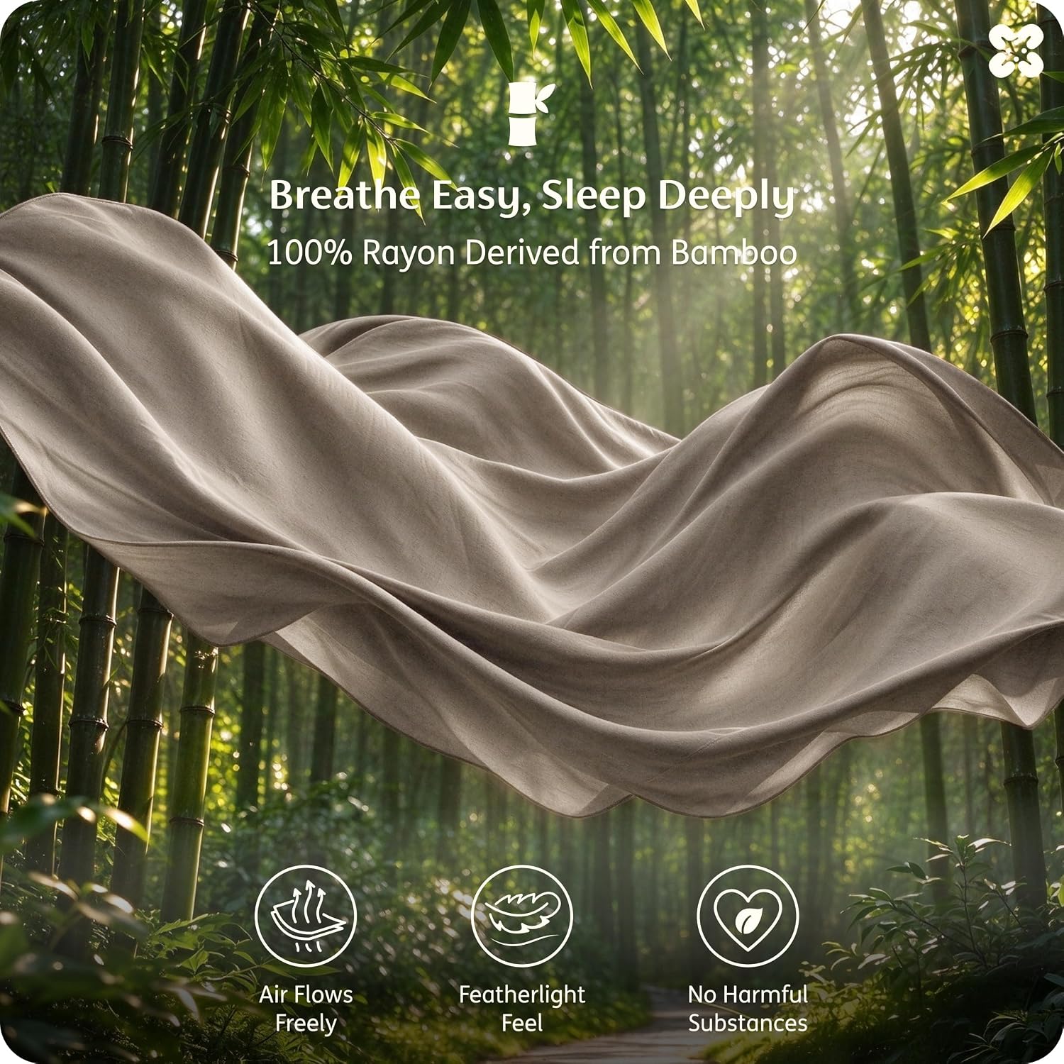 Thumbnail 2 de Bedsure King Bamboo Rayon Sheet Set, Simply Taupe, 4-Piece, Deep Pocket