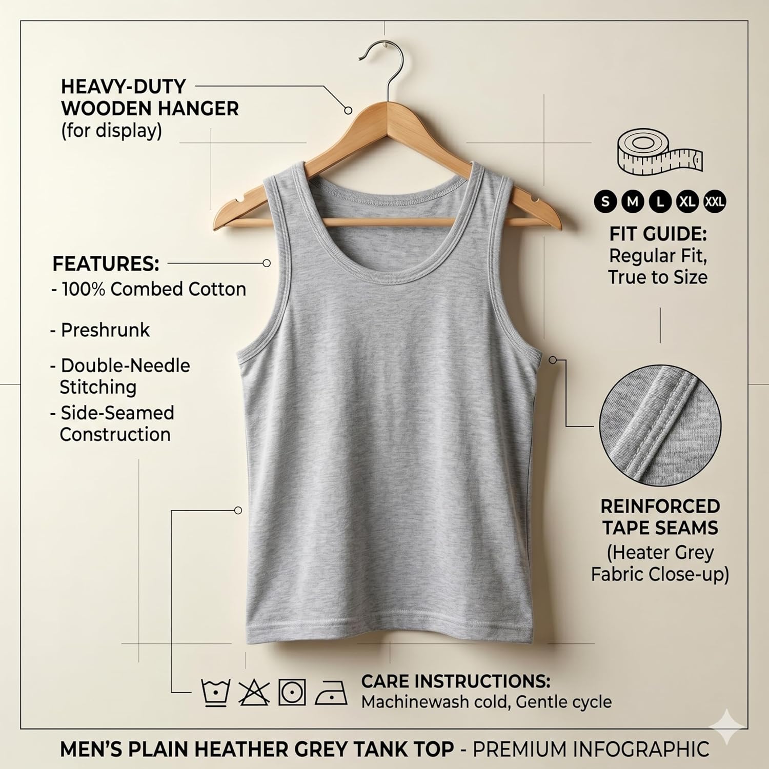 Detalle 2 de COSHAL™ Men's Cotton Vest Tops – Sleeveless, Breathable Slim Fit for Everyday Comfort